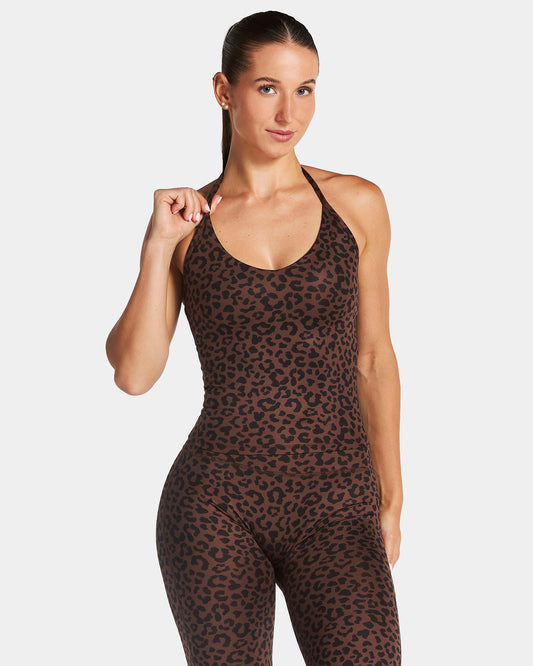 Allrounder Halterneck Cami Top ‘Walnut Leopard’