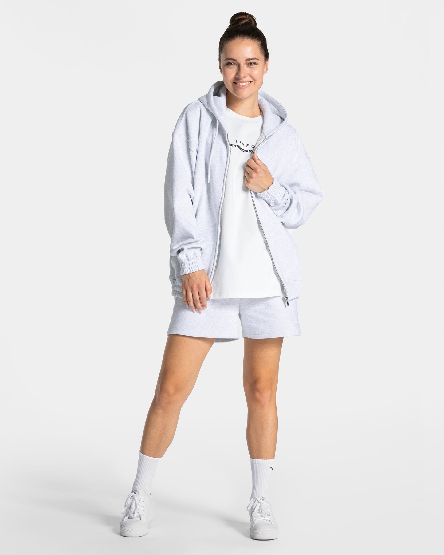 Anniversary Oversized Zip Jacket “Light Grey”