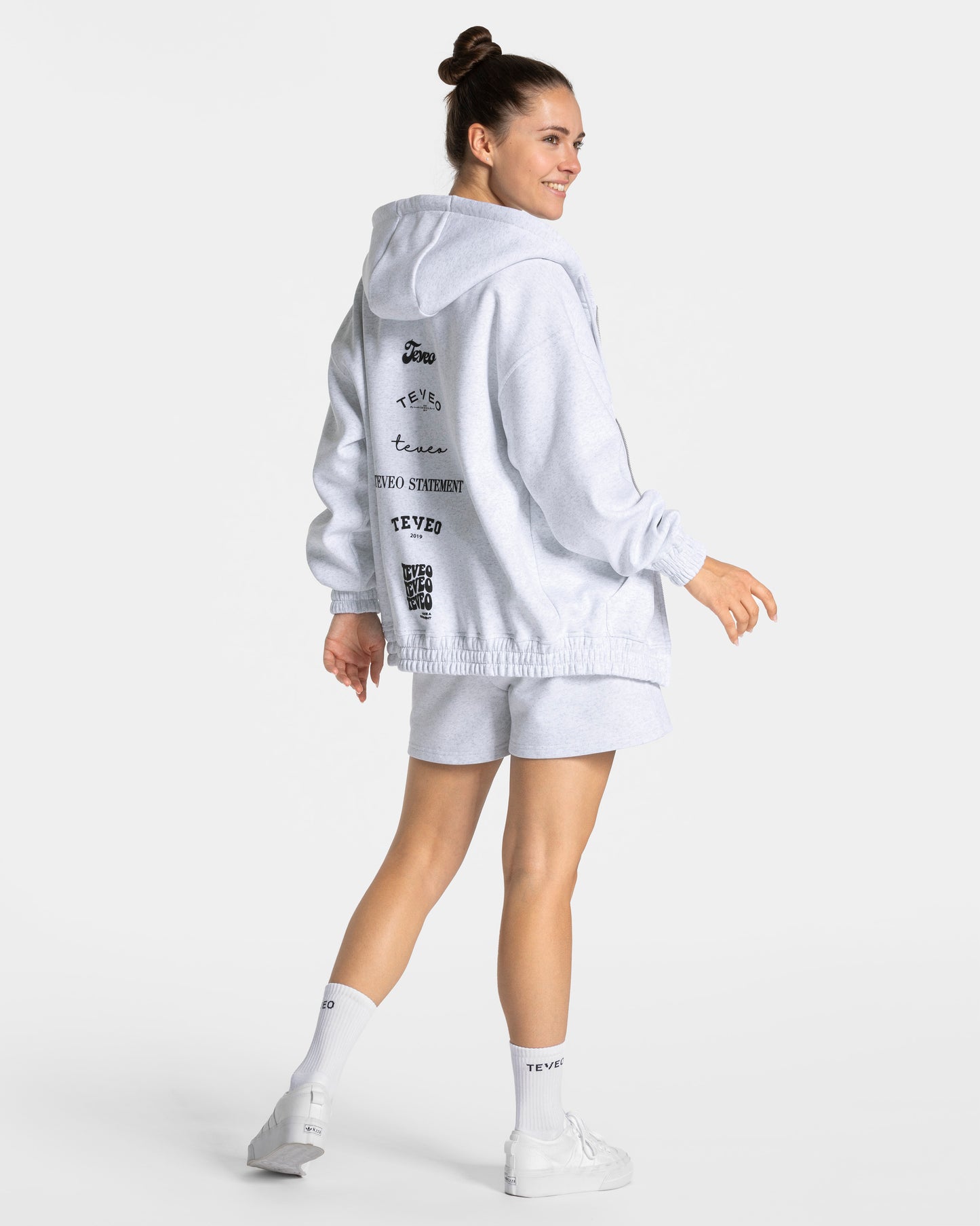 Giacca con zip oversize Anniversary “Grigio chiaro”