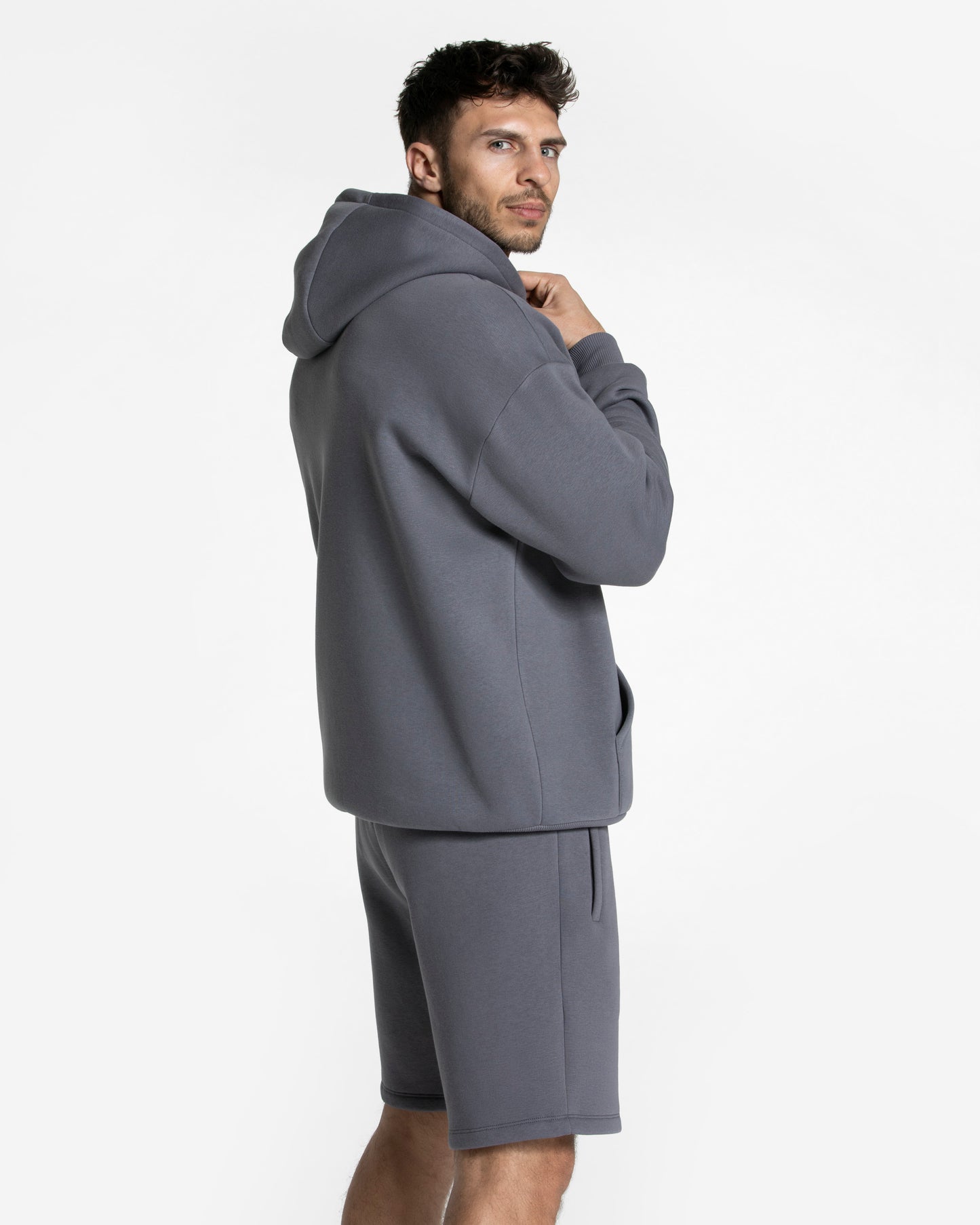 Sweat à capuche zippé oversize Arrival « graphite »