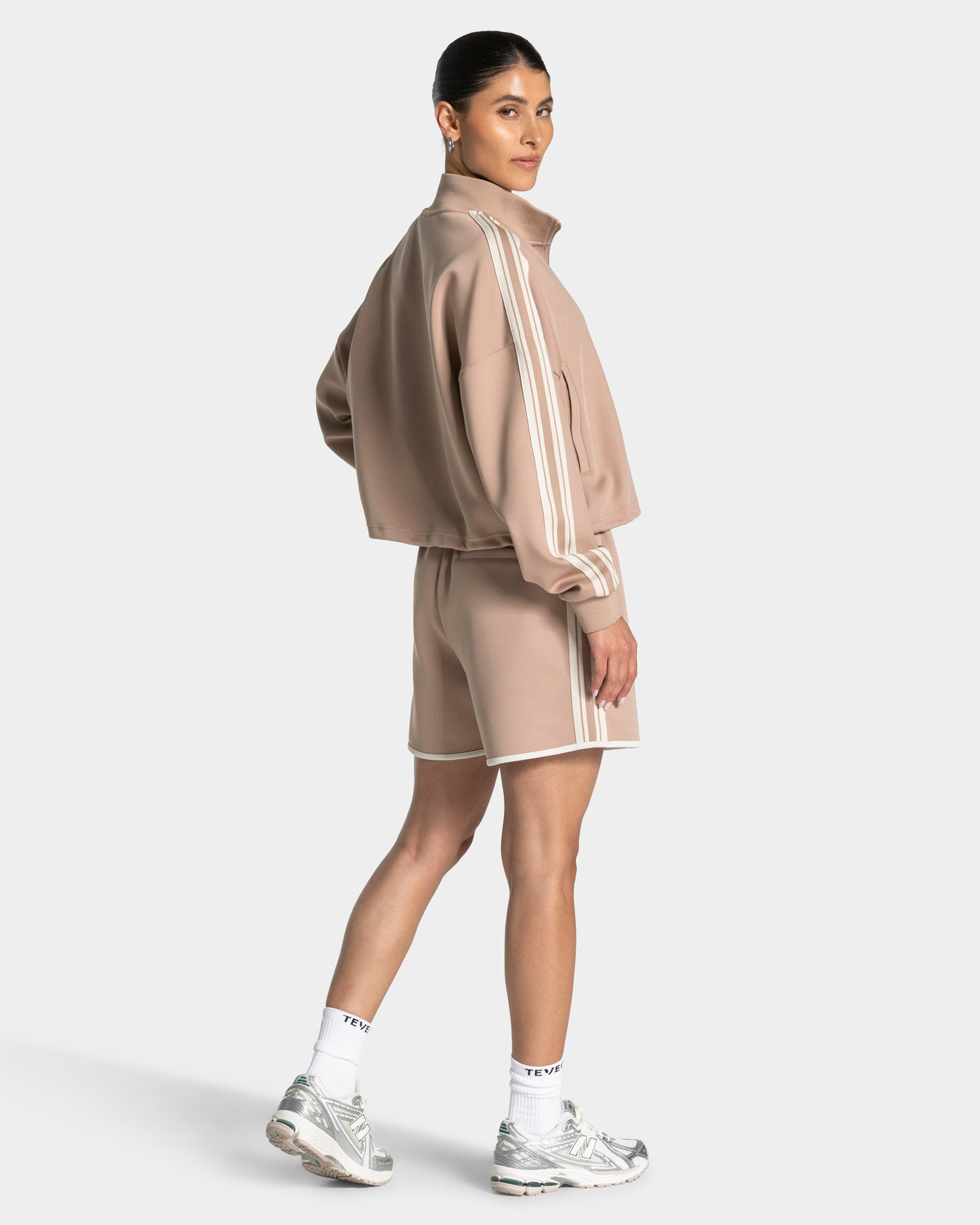 Club Cropped Zip Jacket ‘Beige’