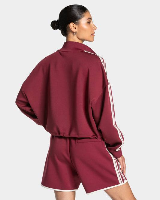 Club Cropped Zip Jacket ‘Burgundy’