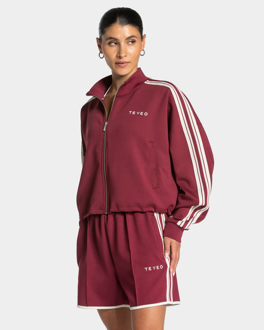Club Cropped Zip Jacket ‘Burgundy’