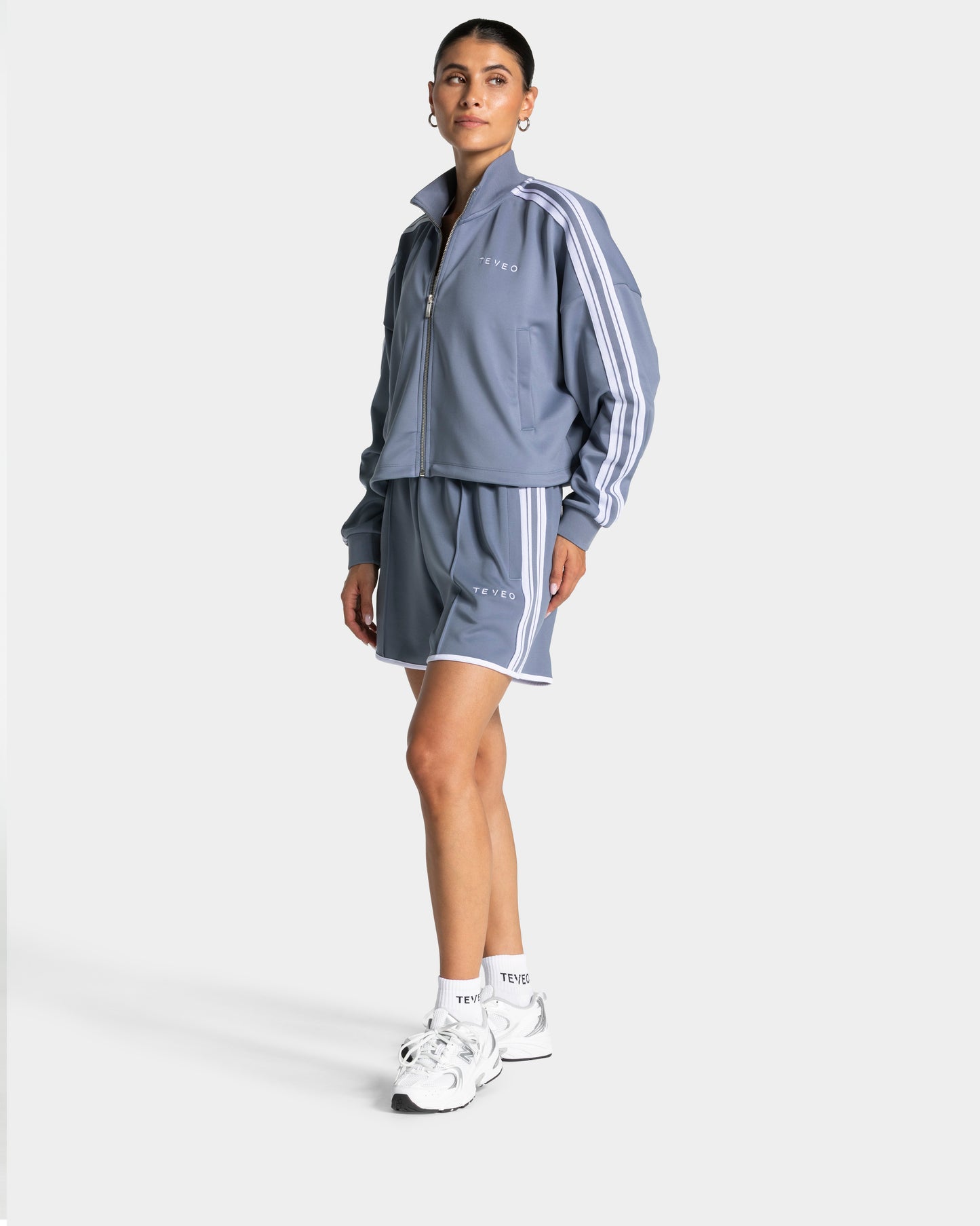 Club Cropped Zip Jacket ‘Steel Blue’