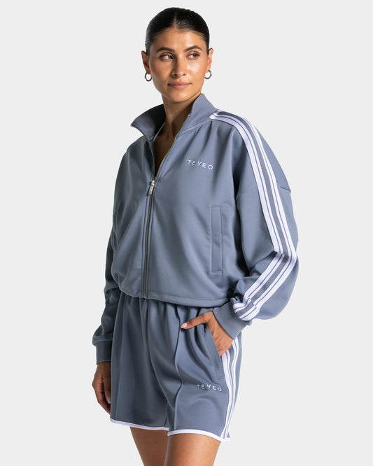 Club Cropped Zip Jacket ‘Steel Blue’