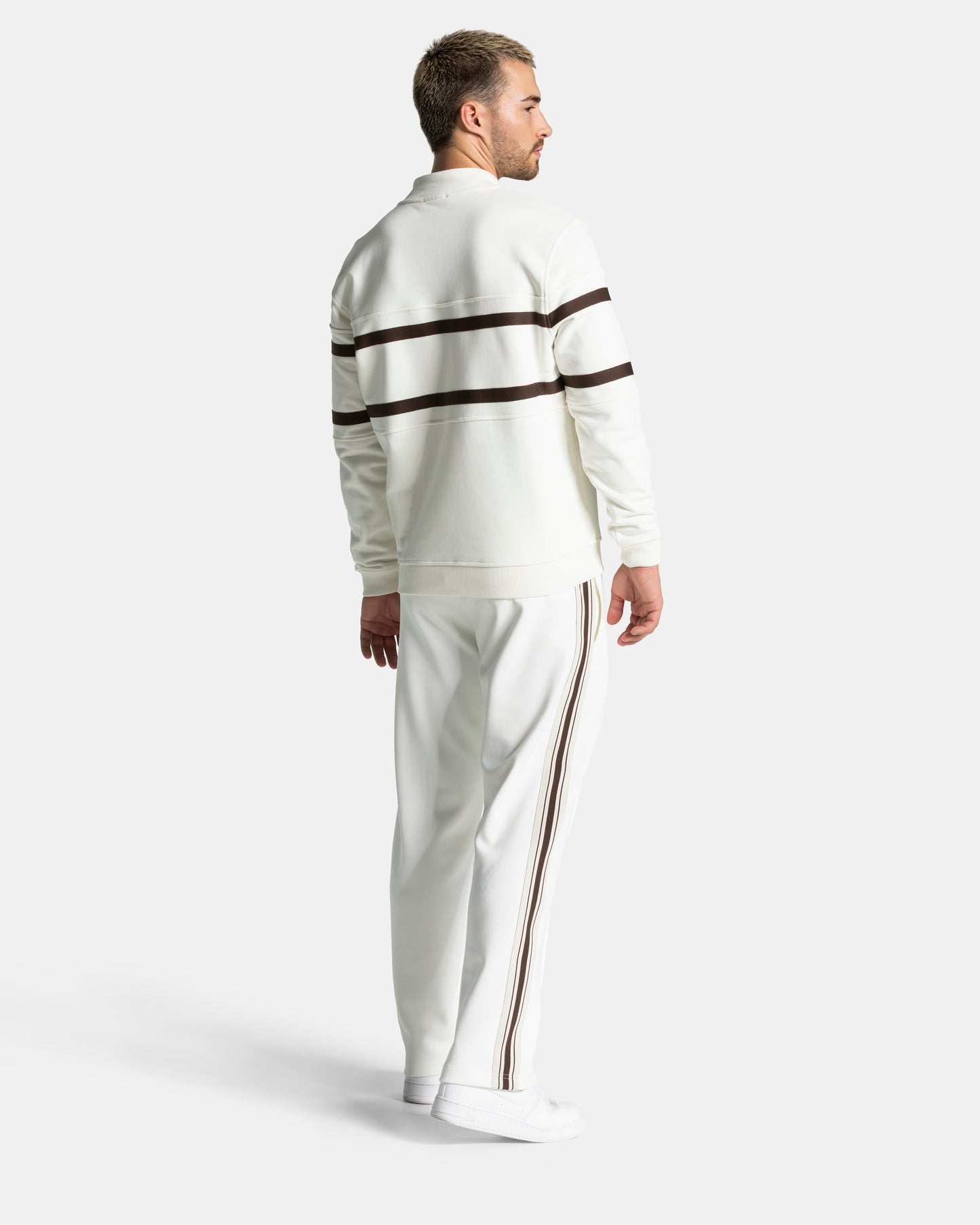 Club Half Zip Sweater ‘Off White – Espresso’