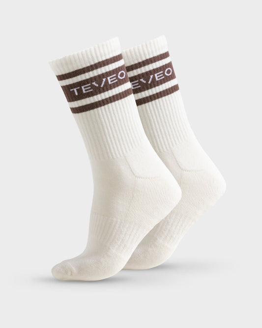Club Socks (2-pack) ‘Off White – Espresso’