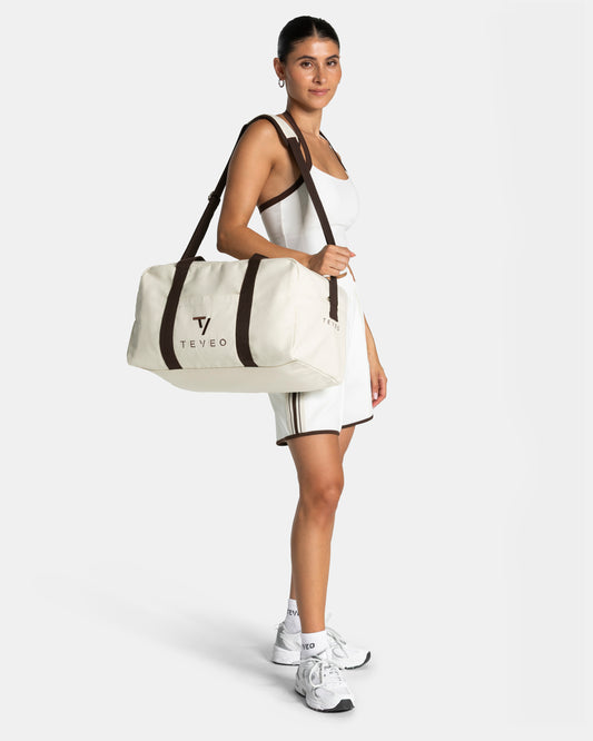 Weekender Bag Club « blanc cassé-Espresso »
