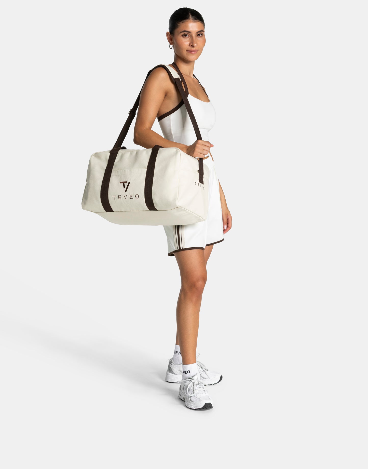 Club Weekender Bag ‘Off White – Espresso’