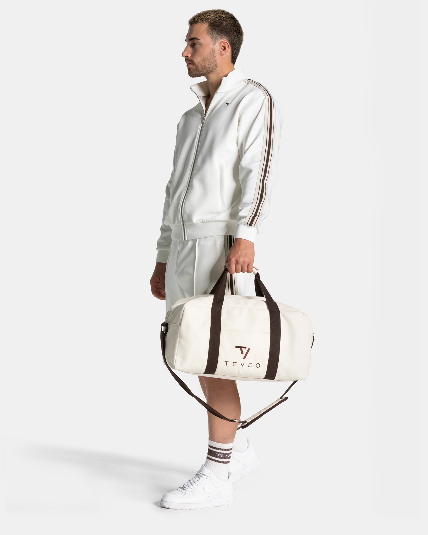Club Weekender Bag ‘Off White – Espresso’