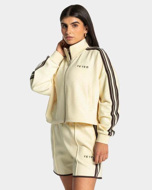 Club Cropped Zip Jacke "Butter Yellow"