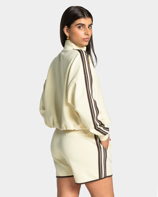 Club Cropped Zip Jacke "Butter Yellow"