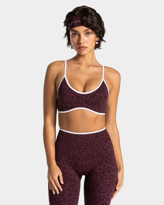 Reggiseno Contrastline “Stampa leopardata Merlot"