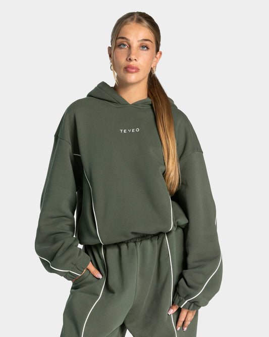 Contrastline Hooded Sweater ‘Khaki’