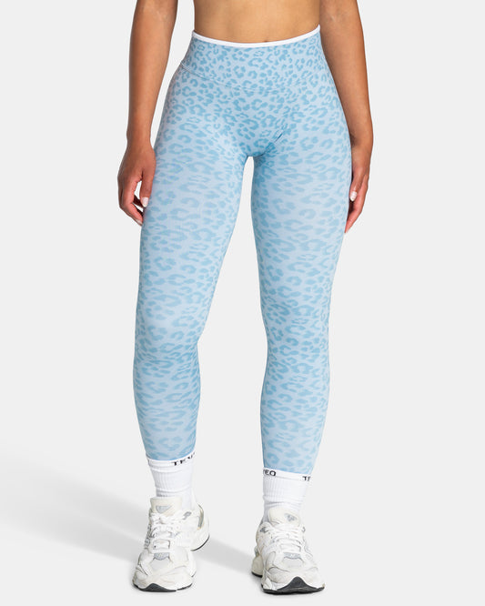Contrastline Leggings ‘Baby Blue Leopard’