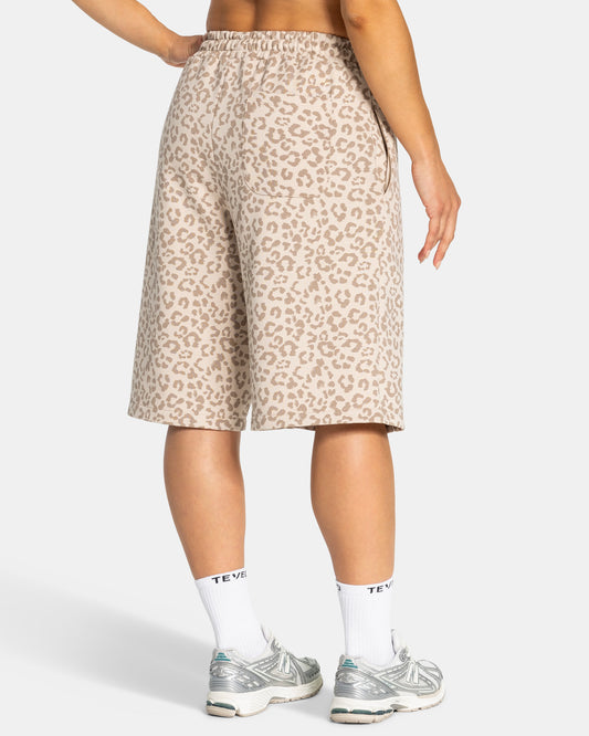 Contrastline Oversized Jorts ‘Cream Leopard’