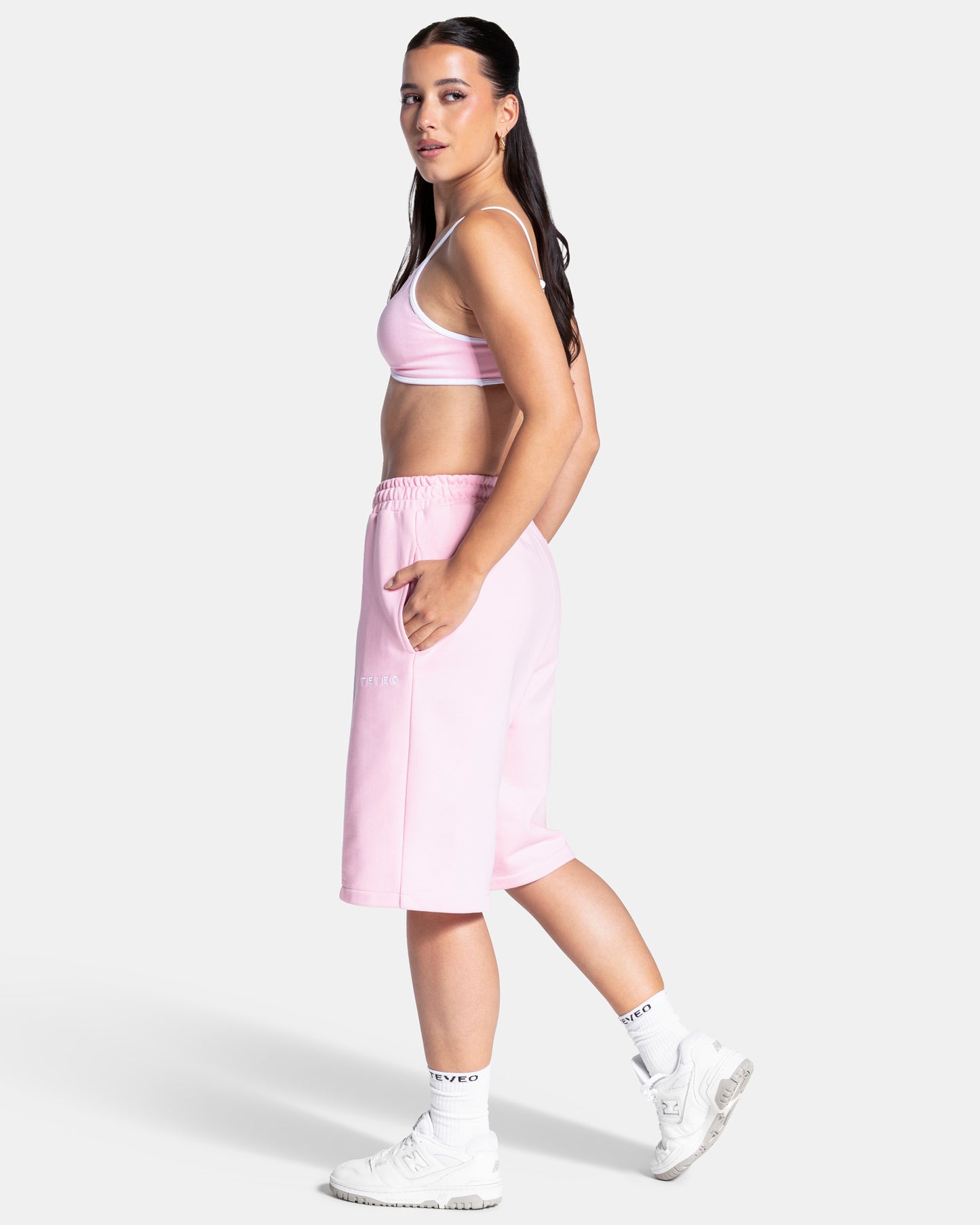 Contrastline Oversized Jorts ‘True Pink’