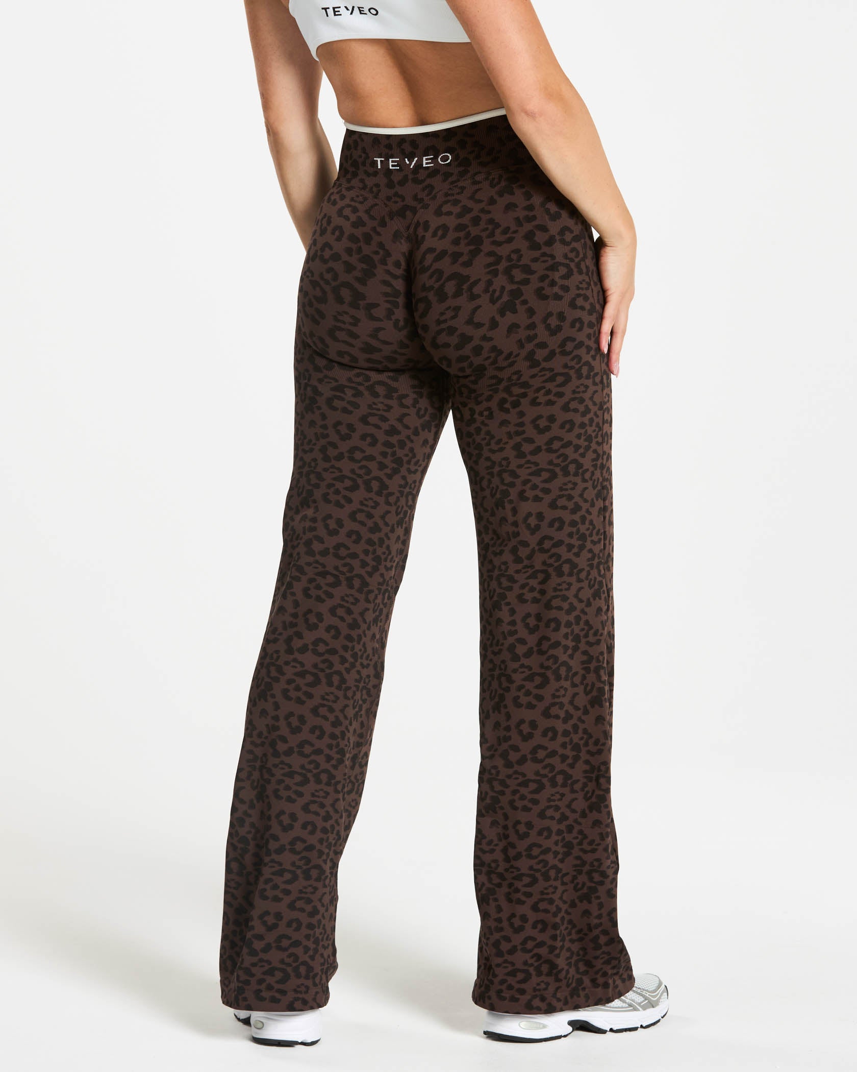 Contrastline Sculpt Scrunch Straight Leg Pants – Tall 'Espresso Leopar