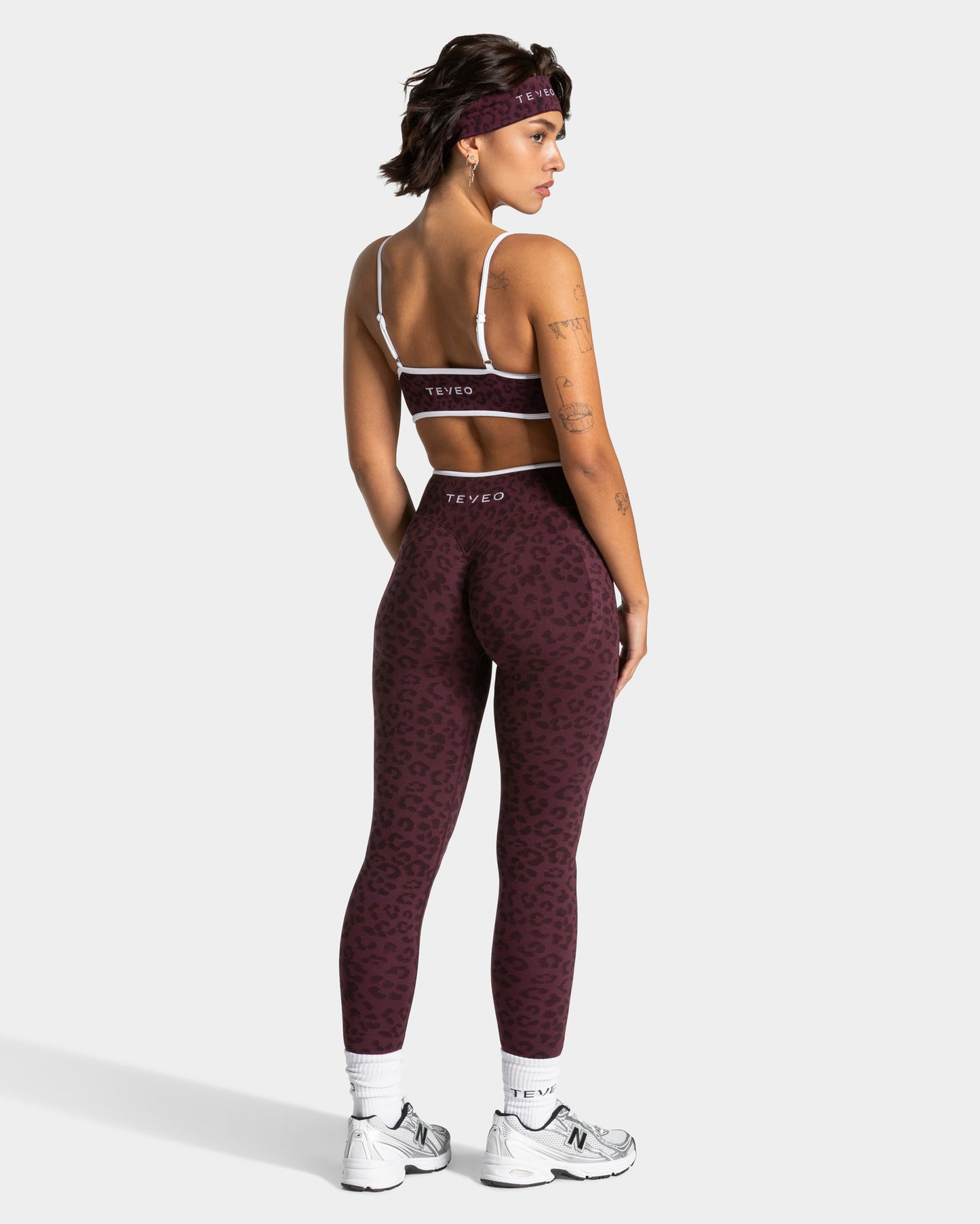 Contrastline Sculpt Scrunch Leggings ‘Merlot Leopard Print’