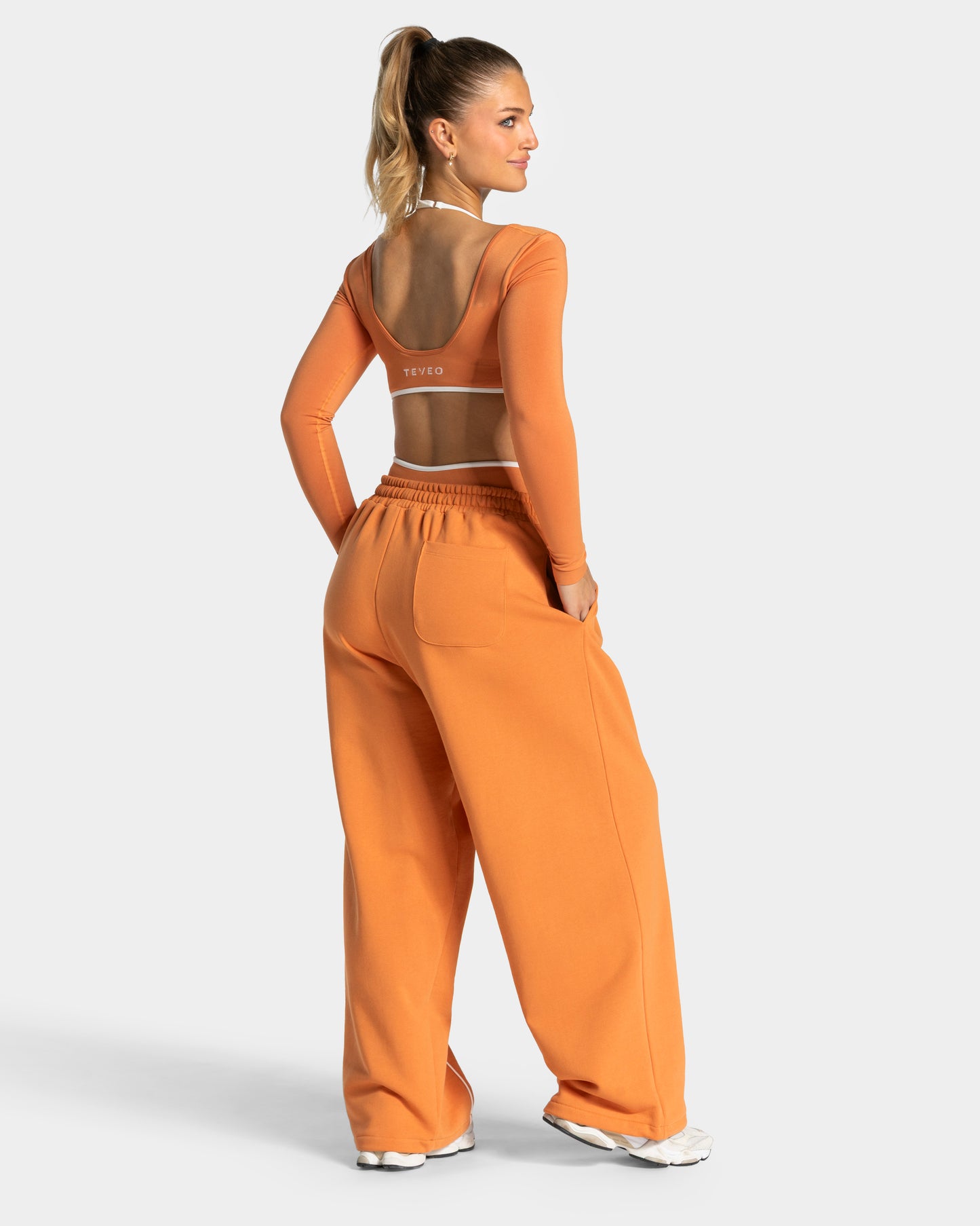 Pantalon de jogging Wide Leg Contrastline « Pumpkin Spice »