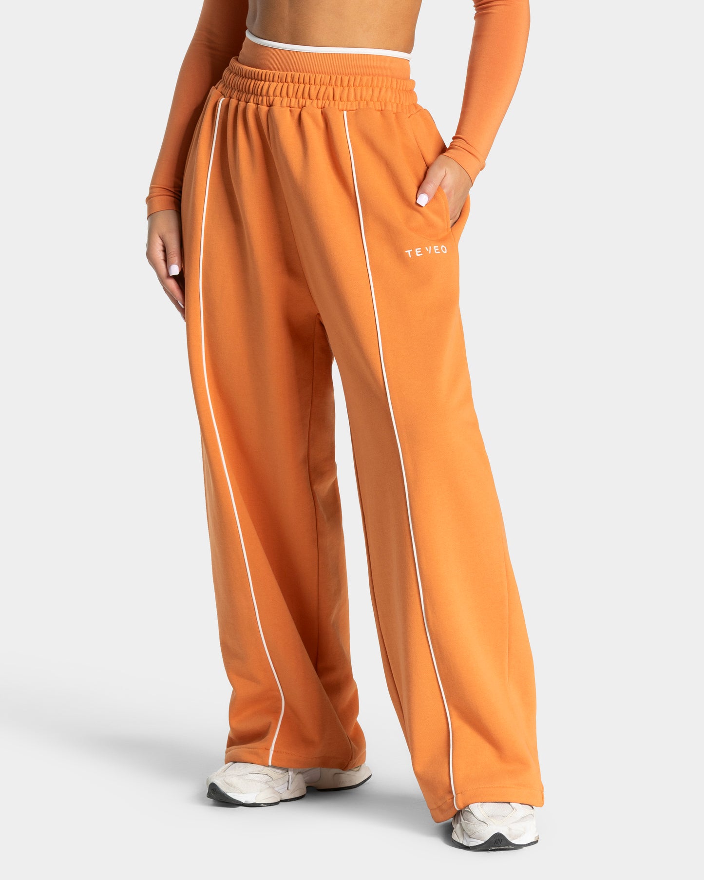 Pantalon de jogging Wide Leg Contrastline « Pumpkin Spice »