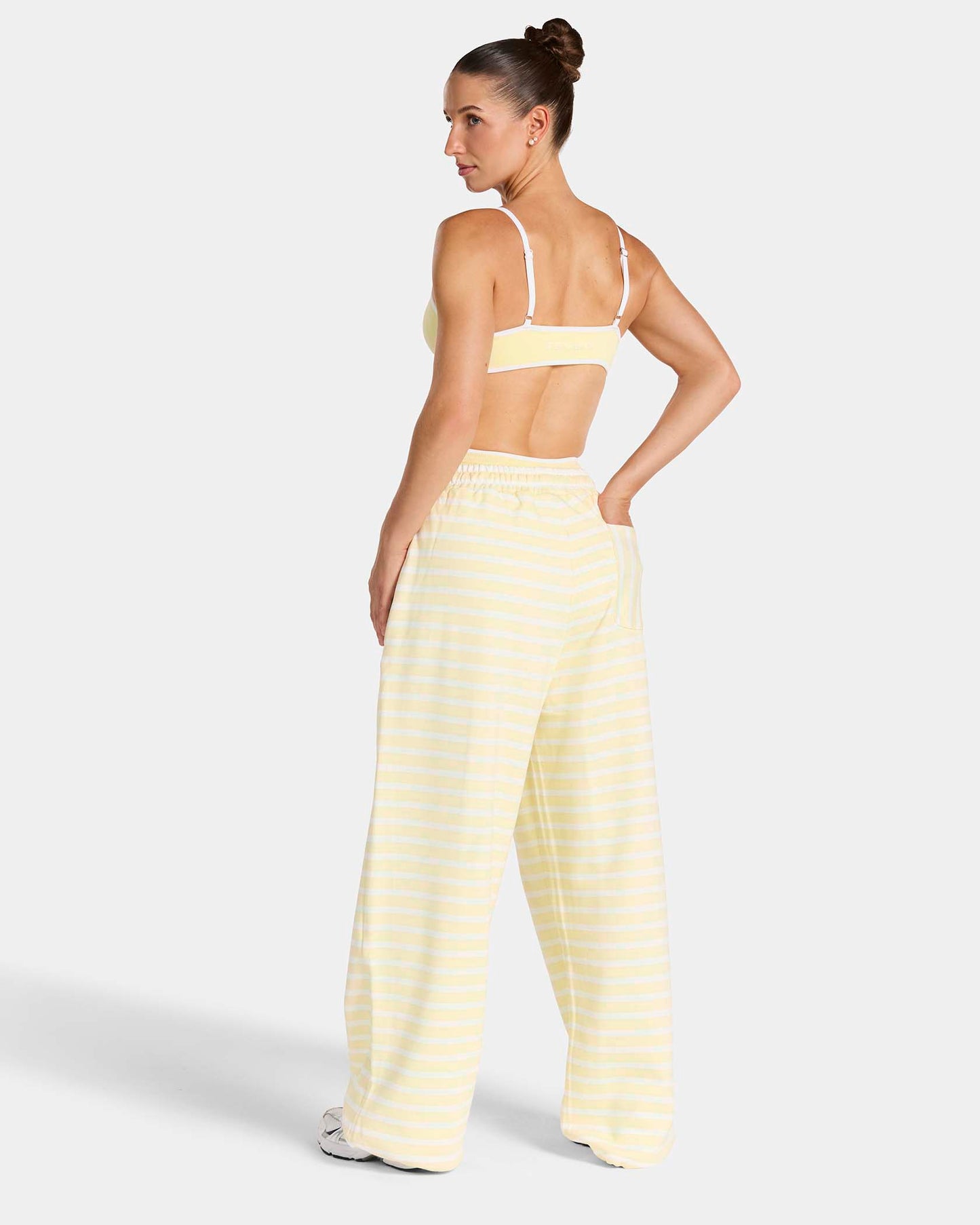 Joggery Contrastline Wide Leg „Stripe – butter yellow”
