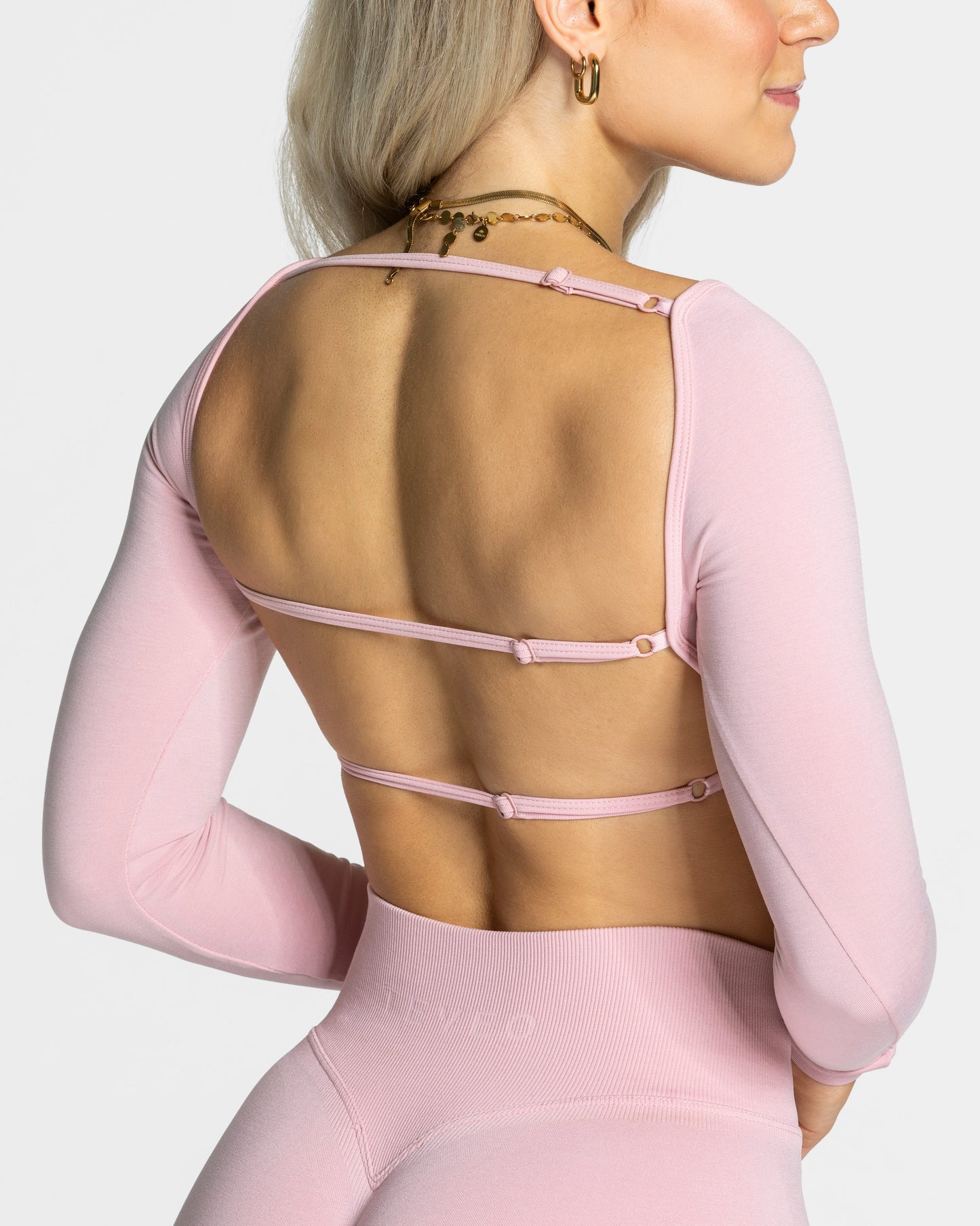 Haut à manches longues Femme Backless « rose »