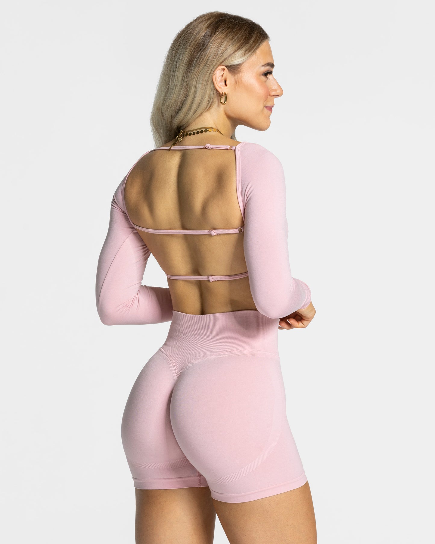 Haut à manches longues Femme Backless « rose »
