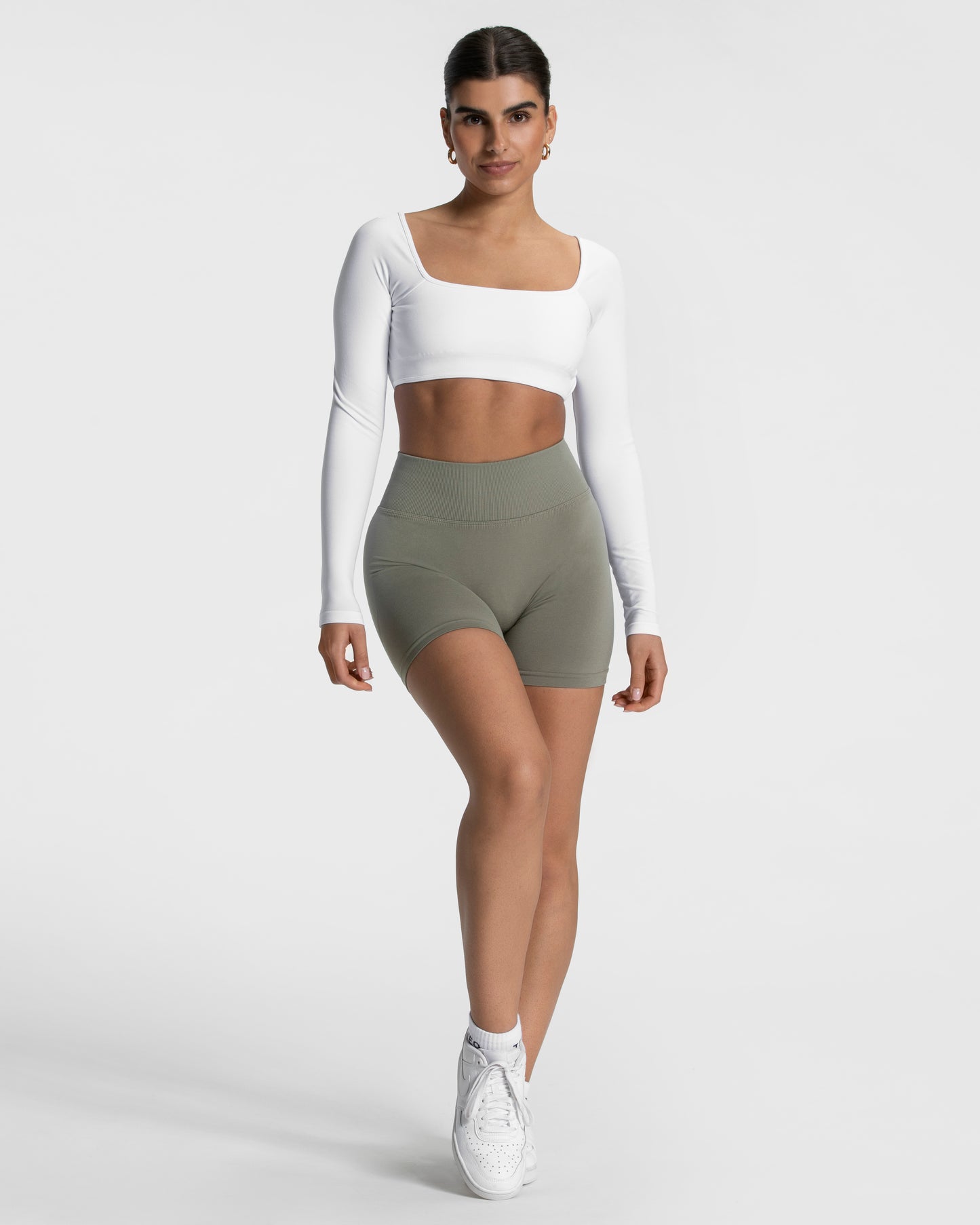 Koszulka z długim rękawem Femme Backless „Biały”