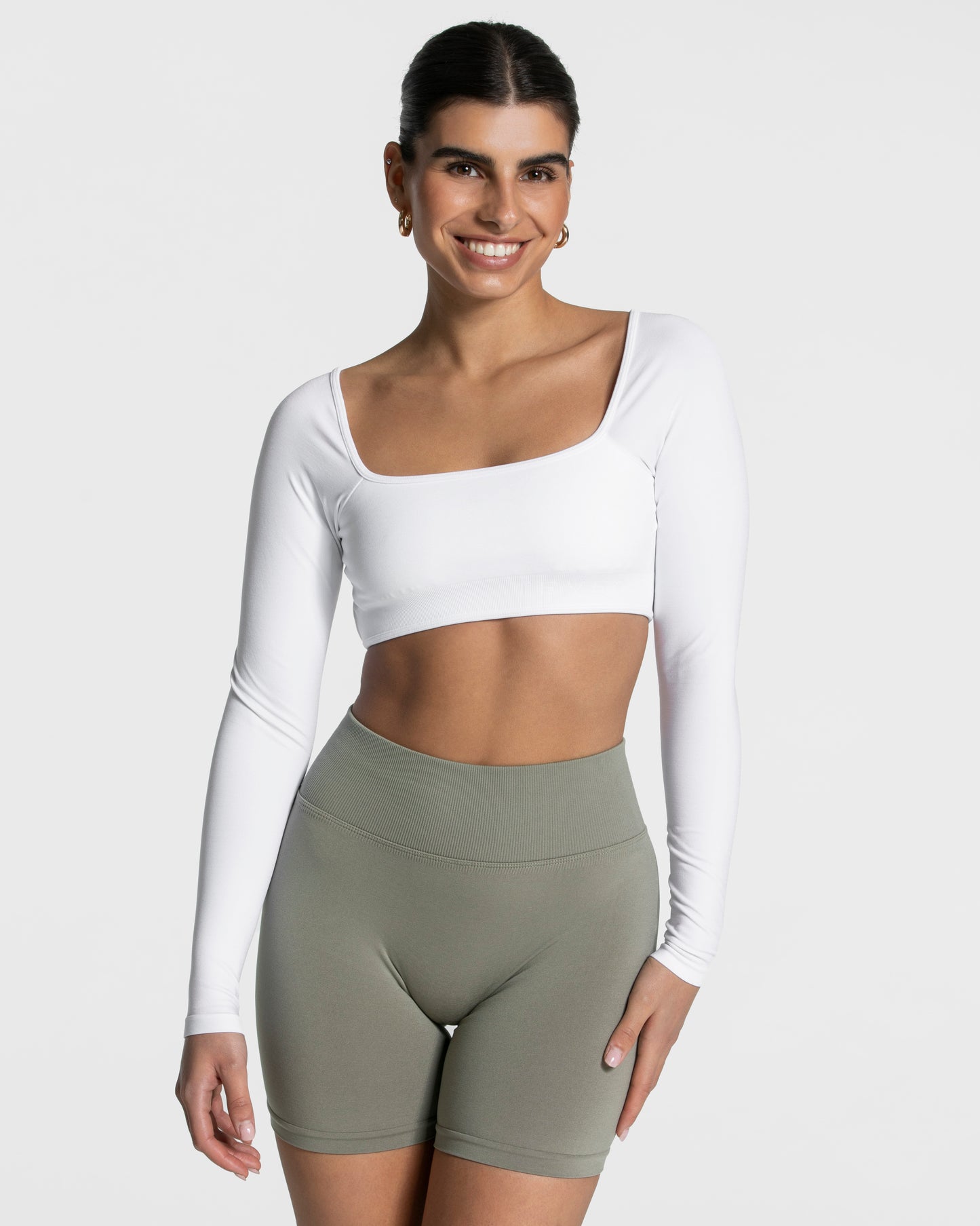 Koszulka z długim rękawem Femme Backless „Biały”