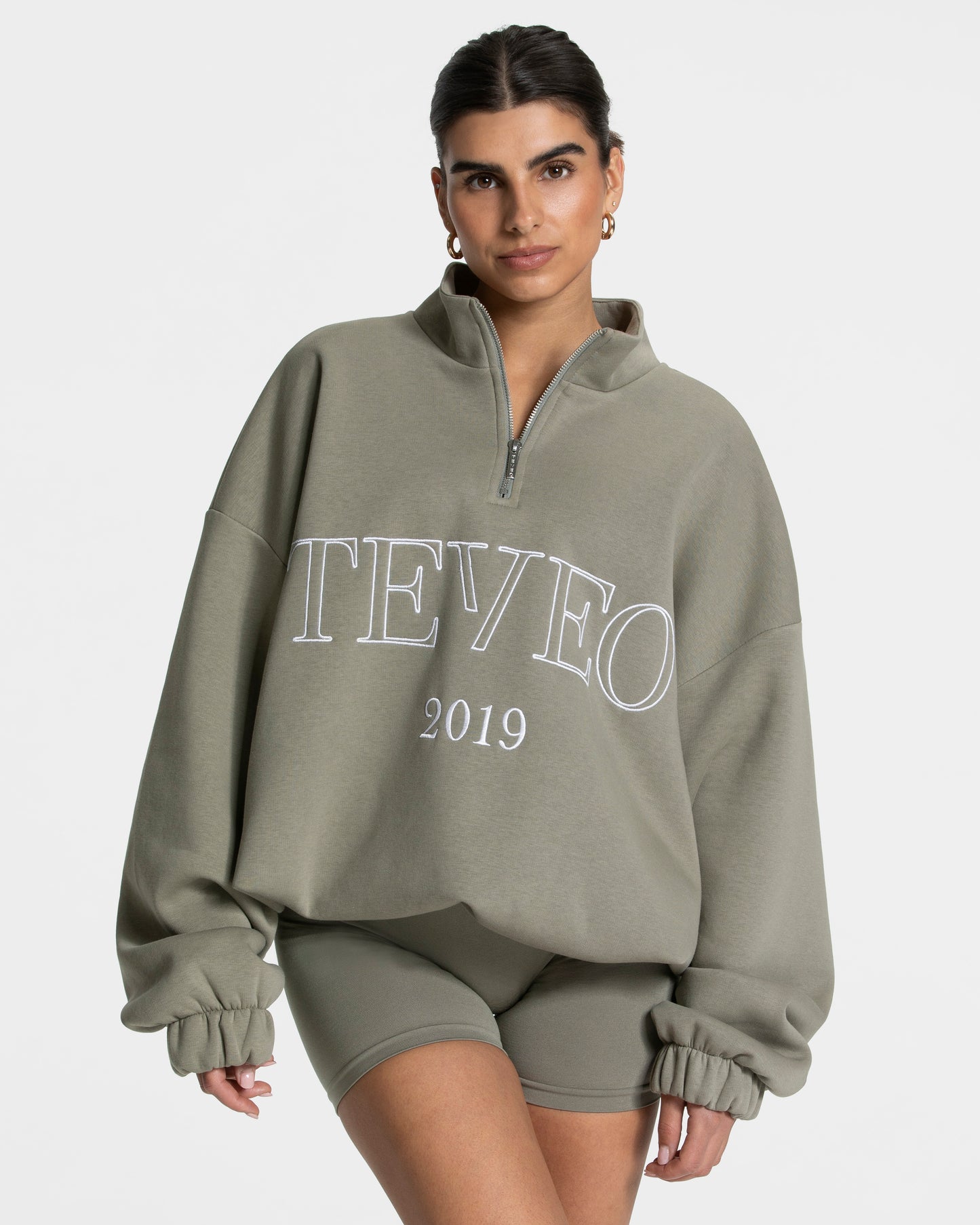 Femme Half Zip Sweater ‘Khaki’