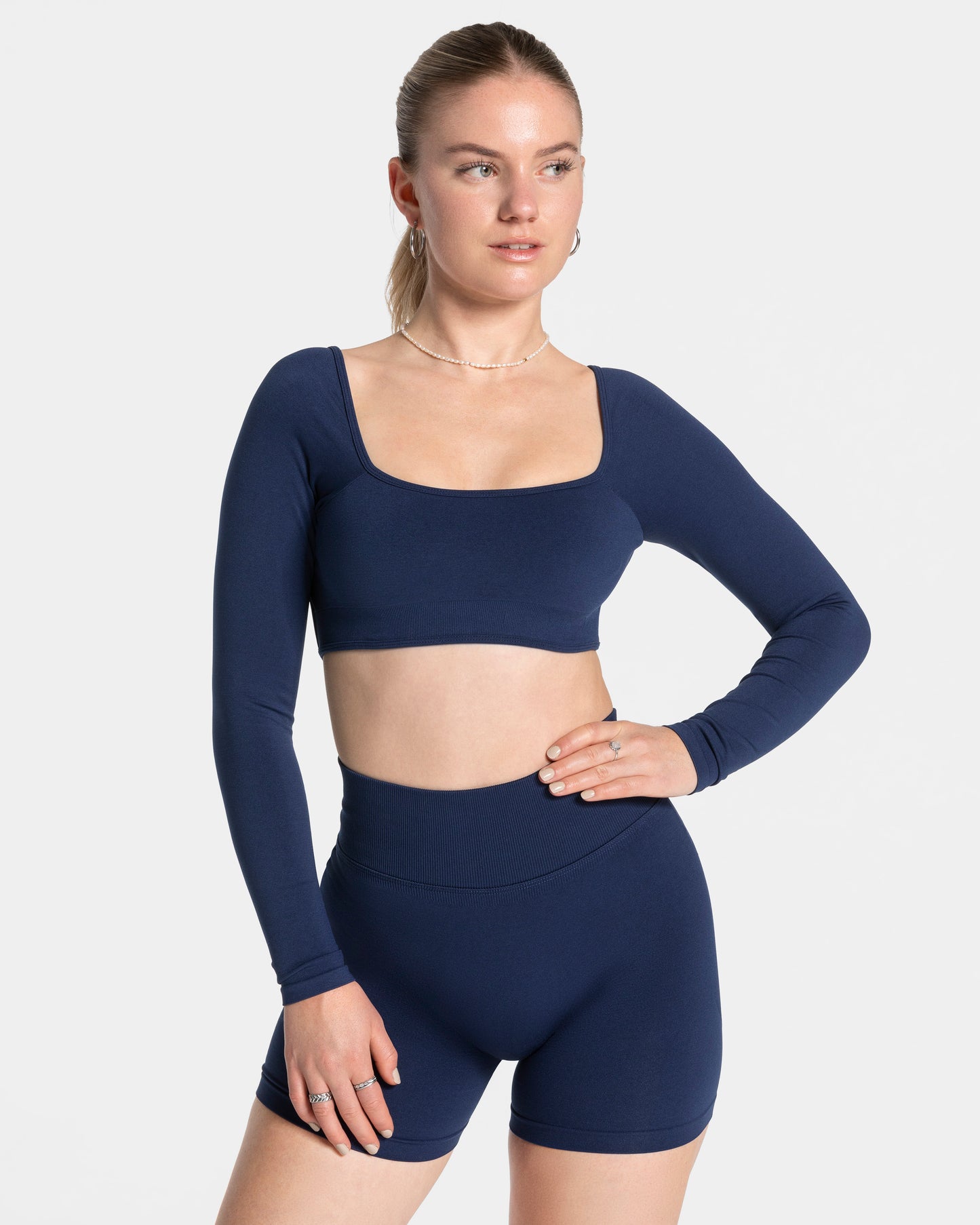 Maglia a manica lunga Femme Backless “Blu scuro”