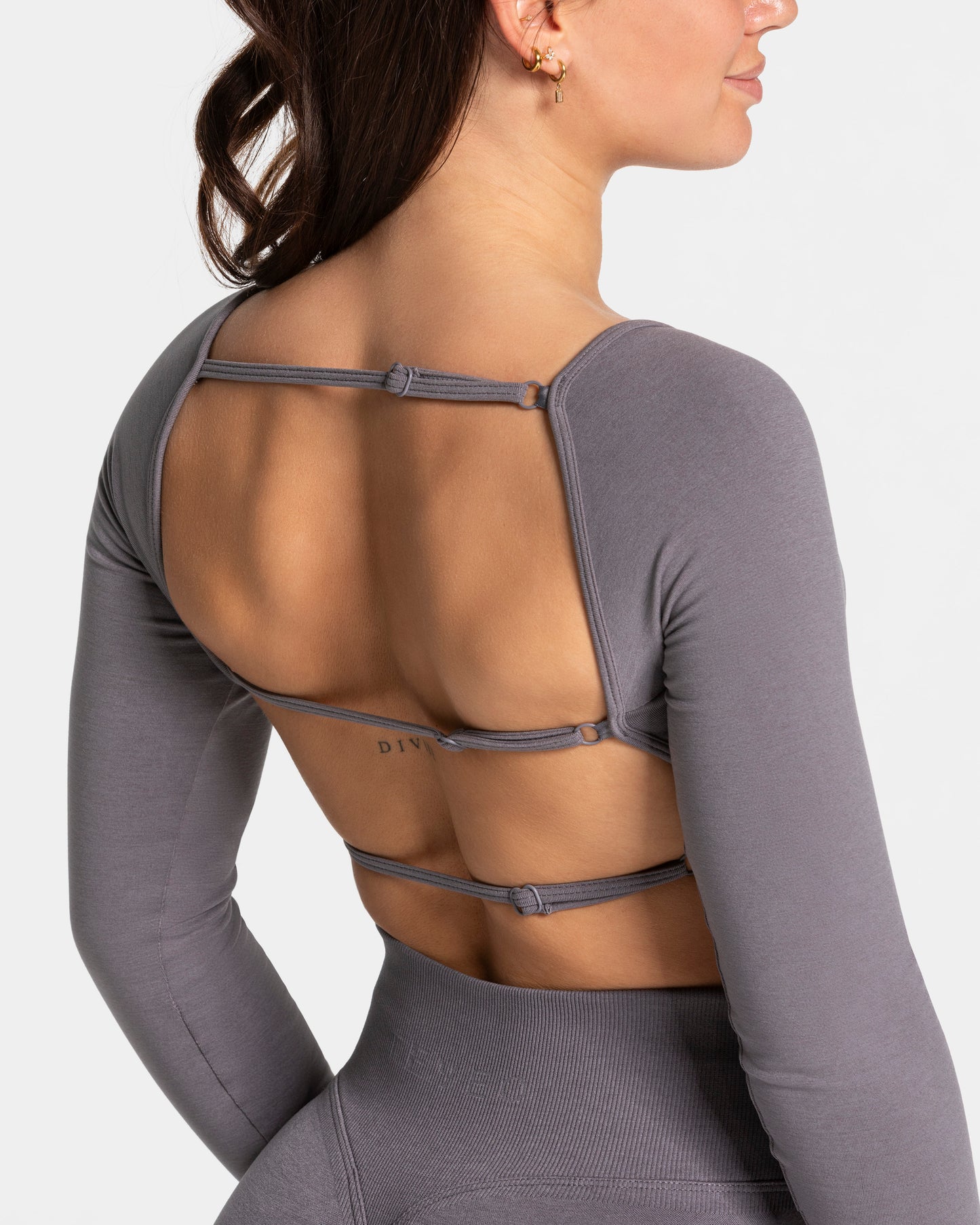 Haut à manches longues Femme Backless « graphite »