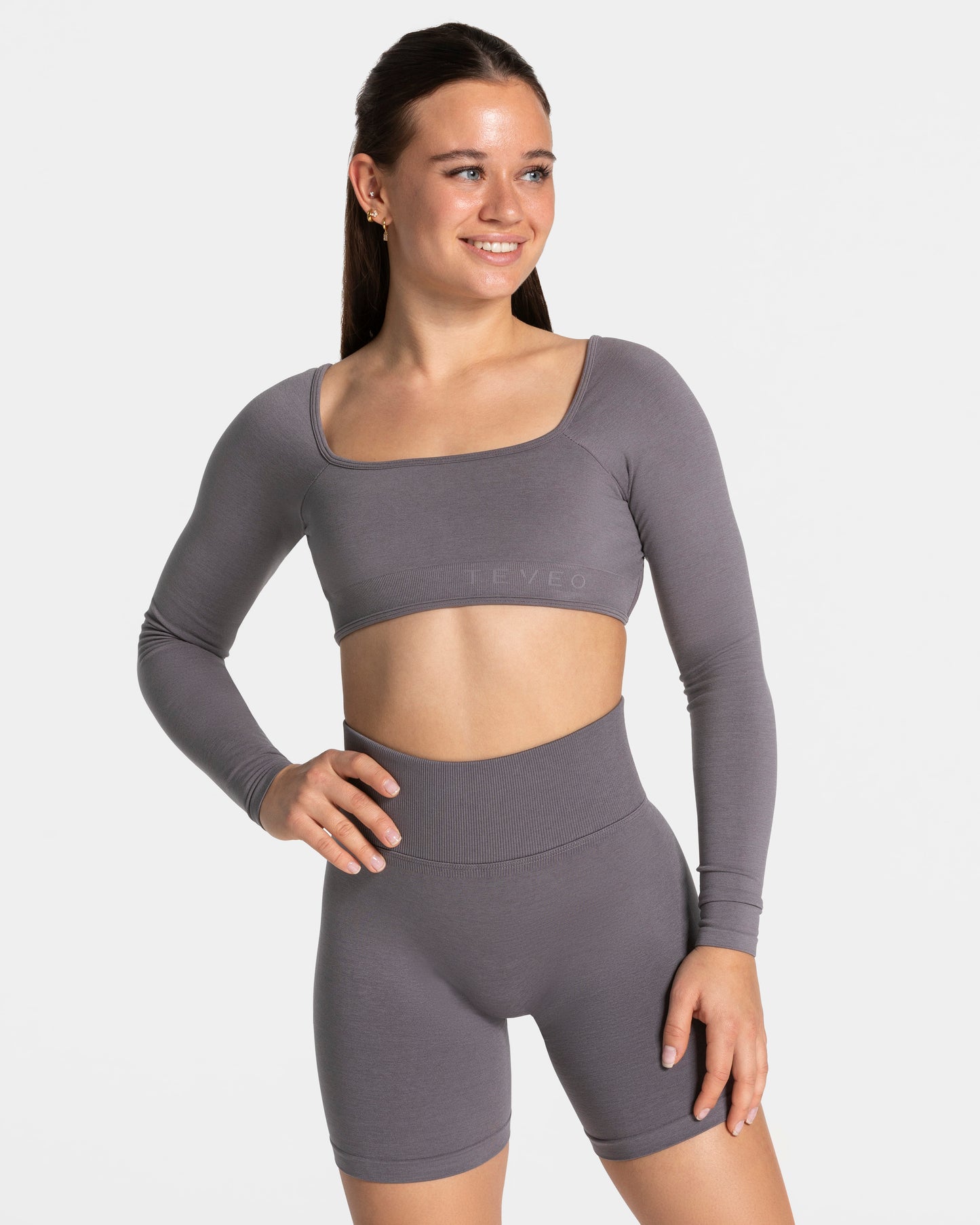 Haut à manches longues Femme Backless « graphite »