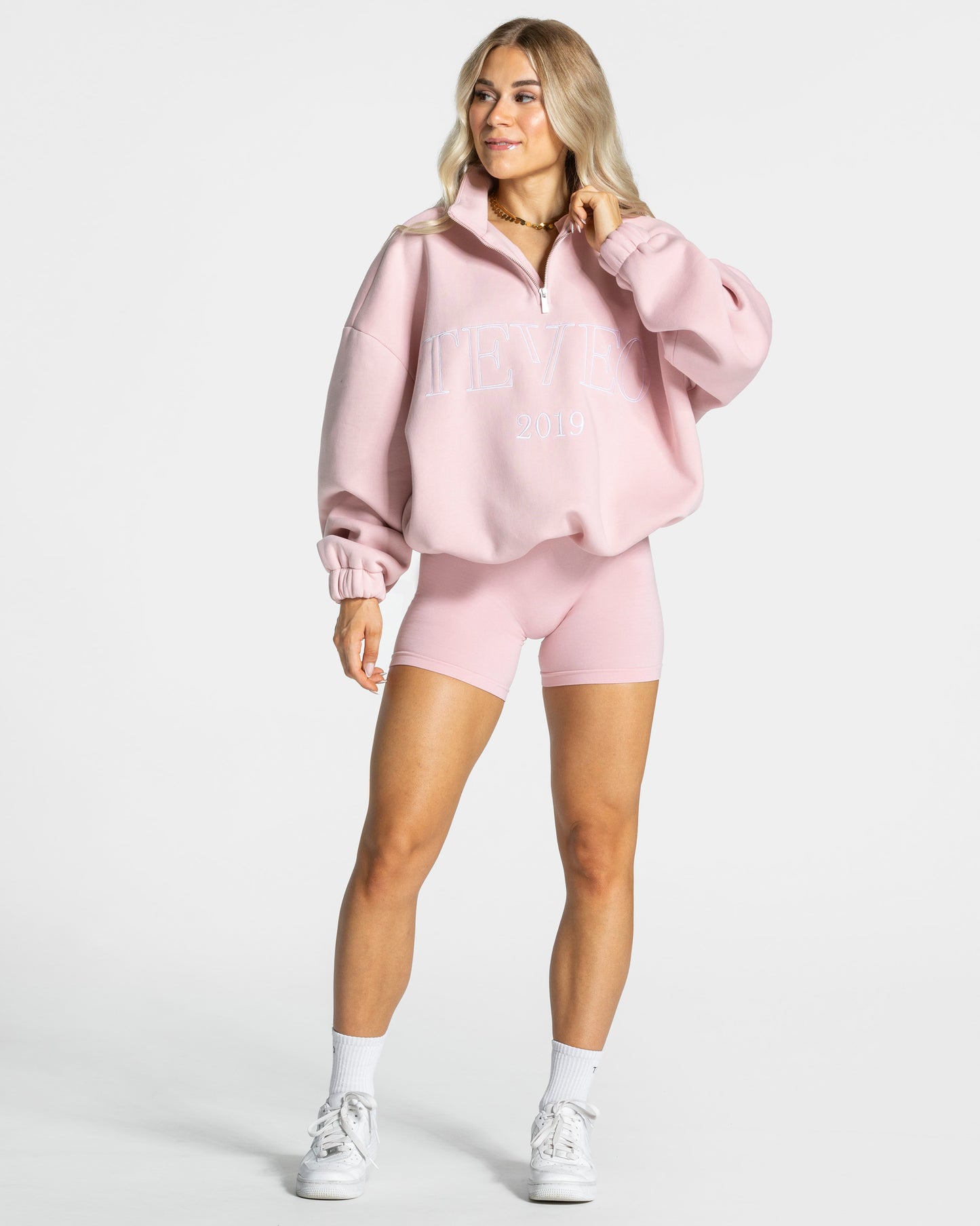 Femme Half Zip Sweater ‘Light Pink’