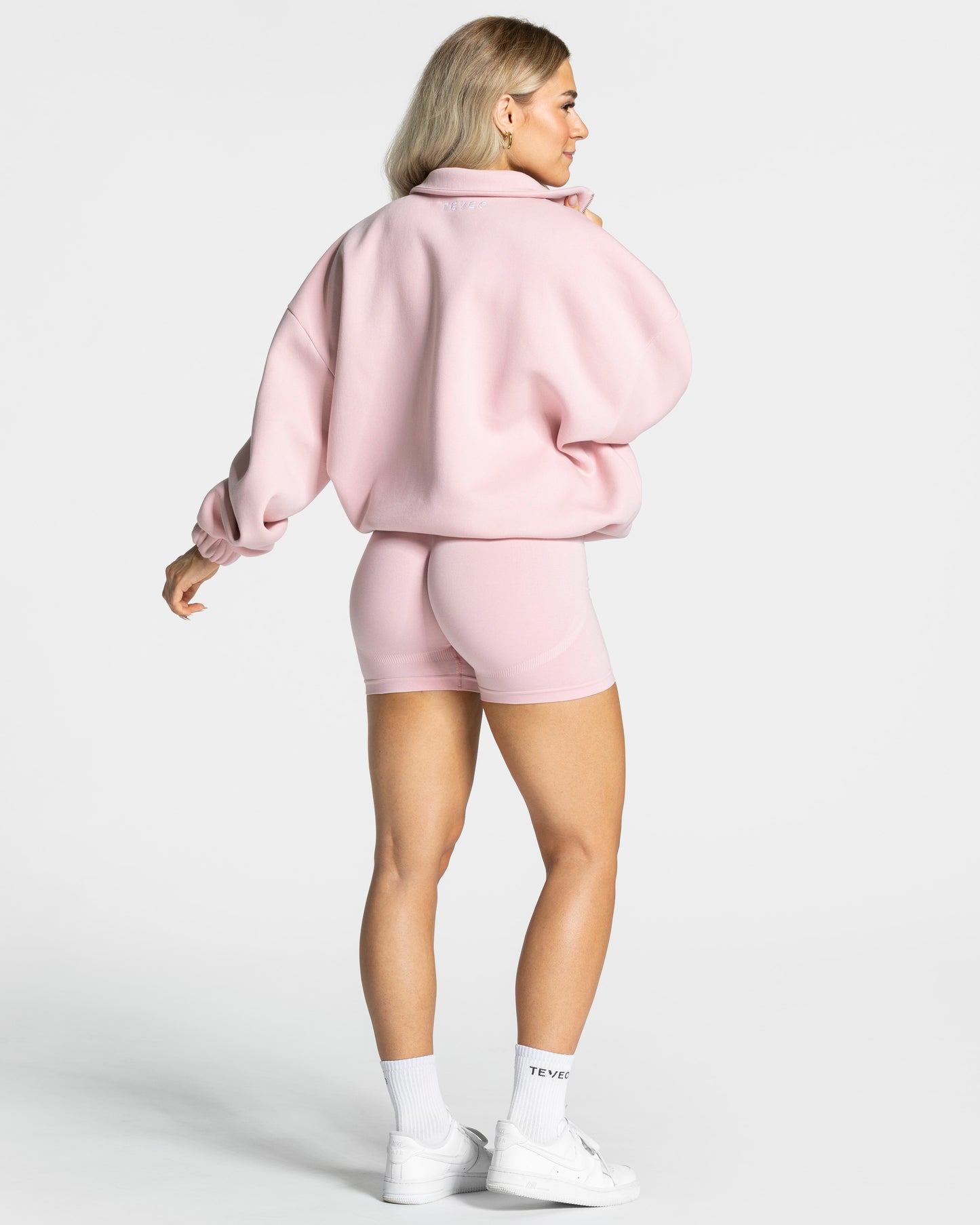 Sweat-shirt demi-zippé Femme « rose »