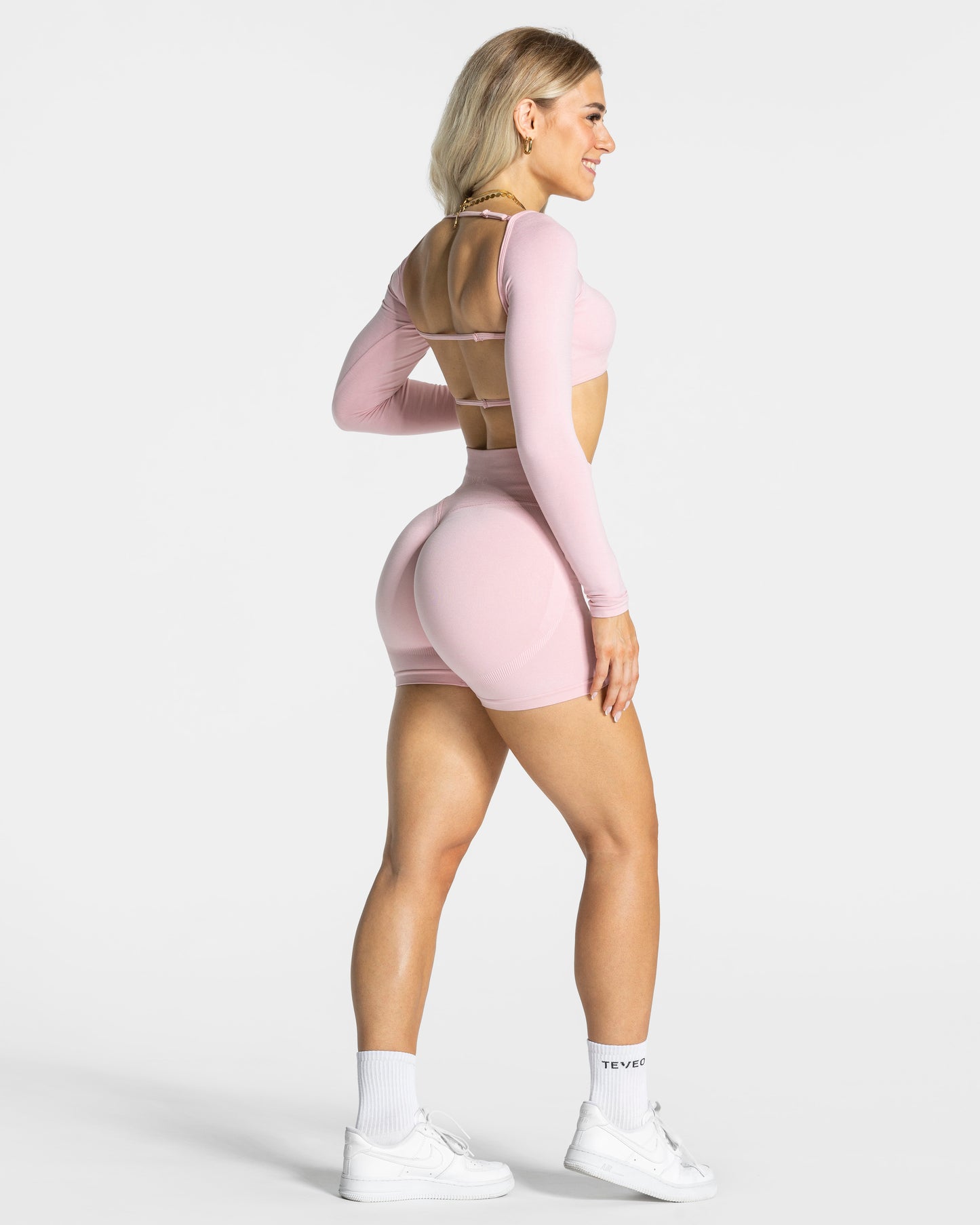 Haut à manches longues Femme Backless « rose »