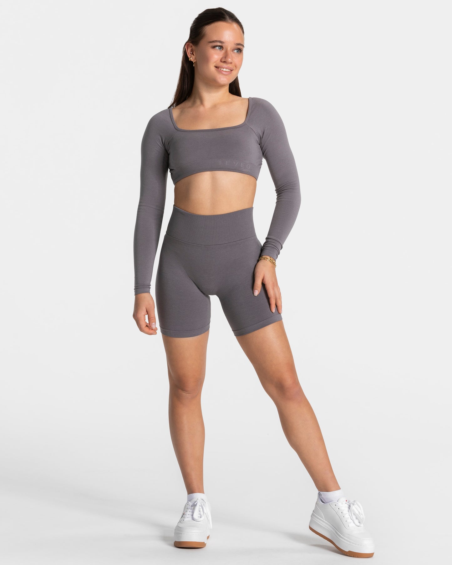 Haut à manches longues Femme Backless « graphite »