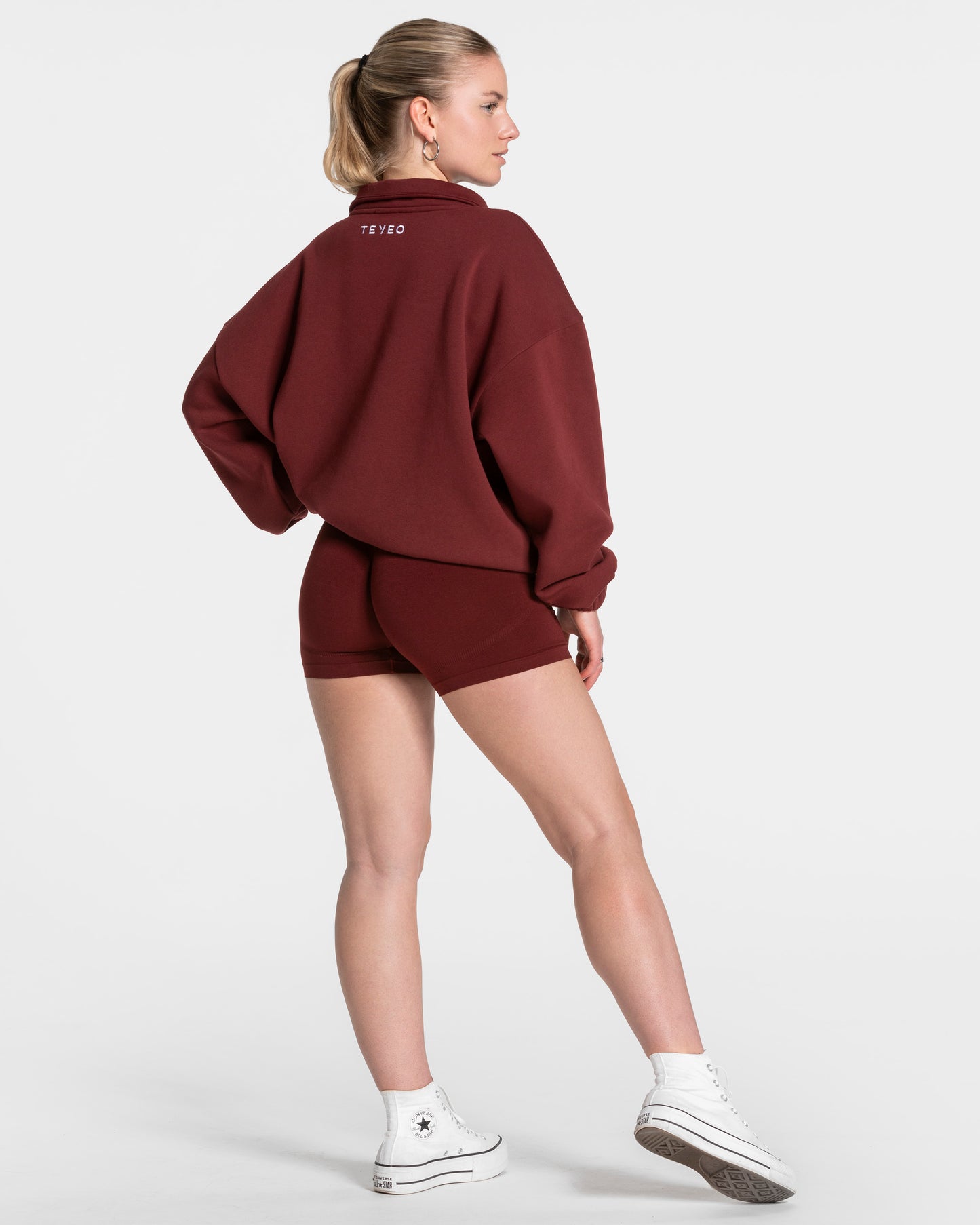Bluza Femme z krótkim zamkiem „Bordowy”