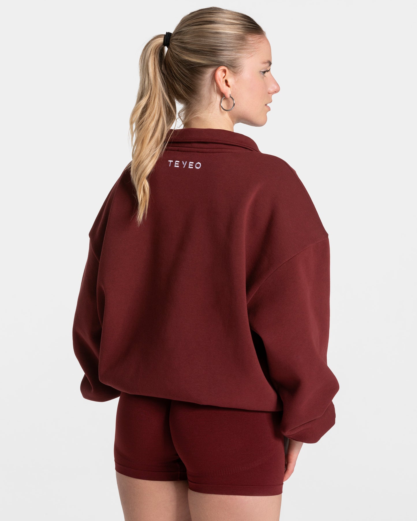 Bluza Femme z krótkim zamkiem „Bordowy”