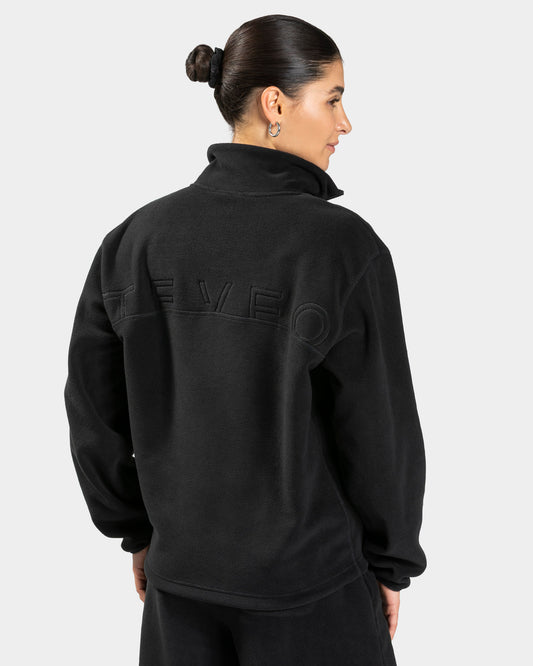 Fleece Zip Jacke "Schwarz"