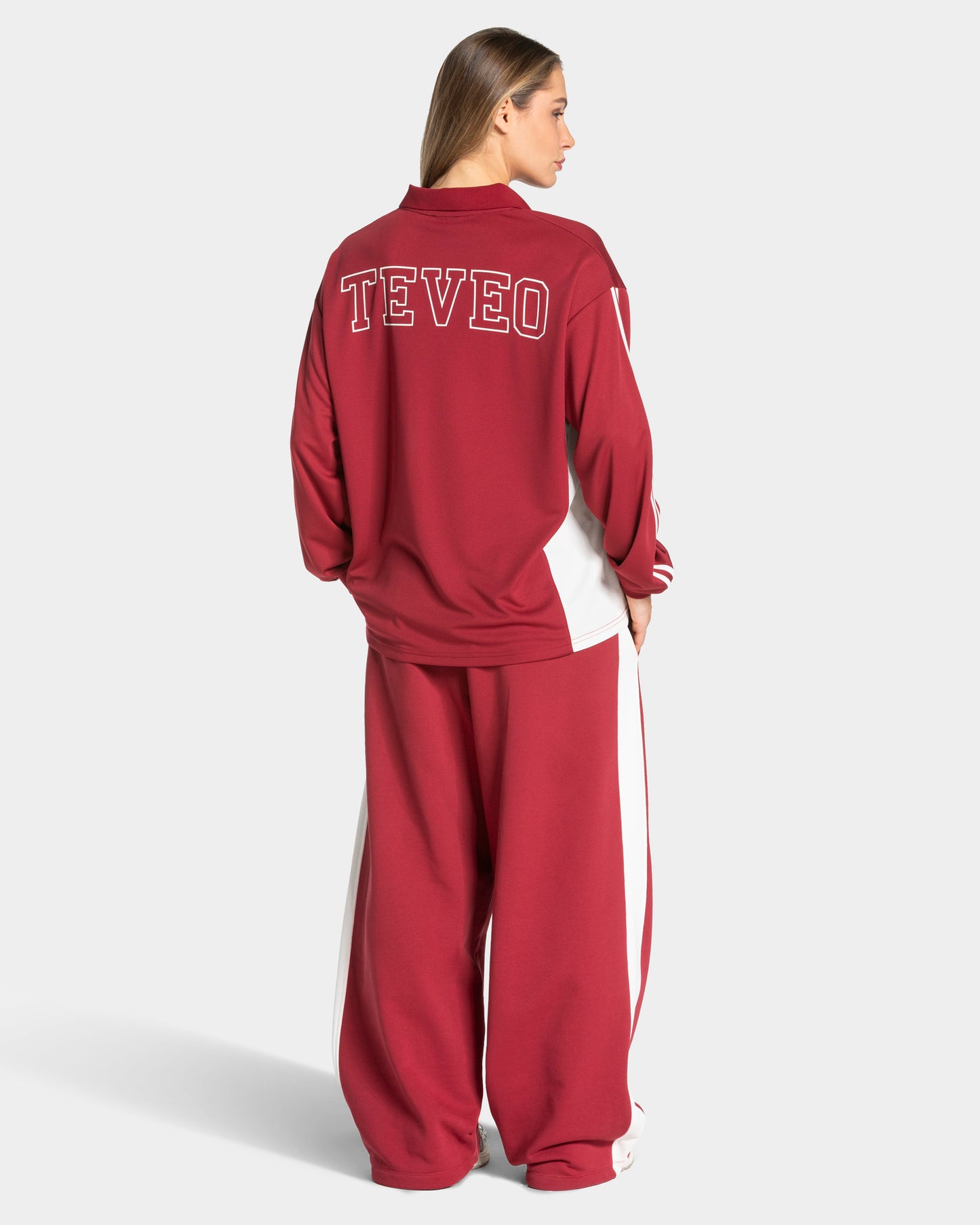 Football Polo Longsleeve ‘Cranberry’