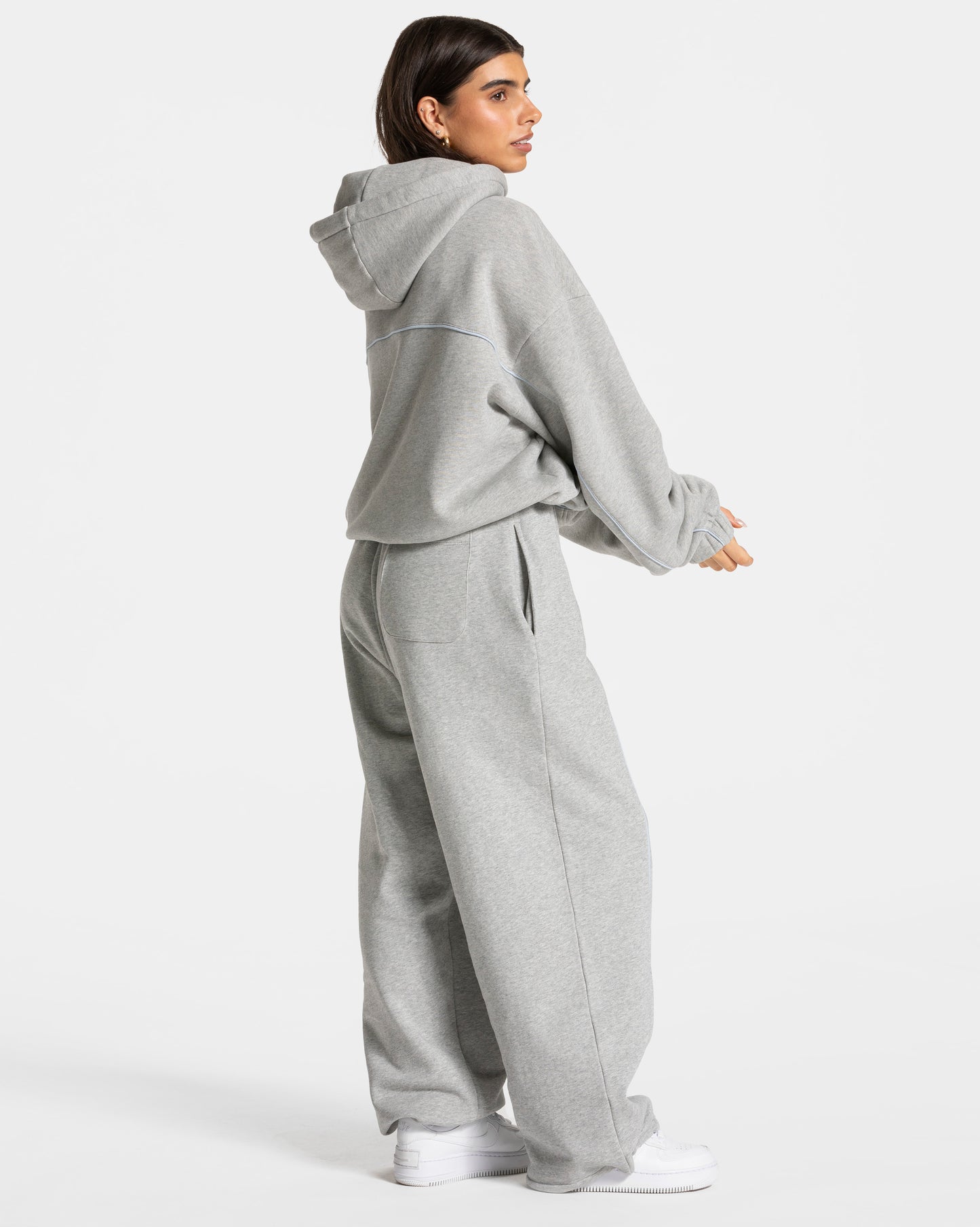 Felpa Contrastline Hooded "Grigio chiaro"