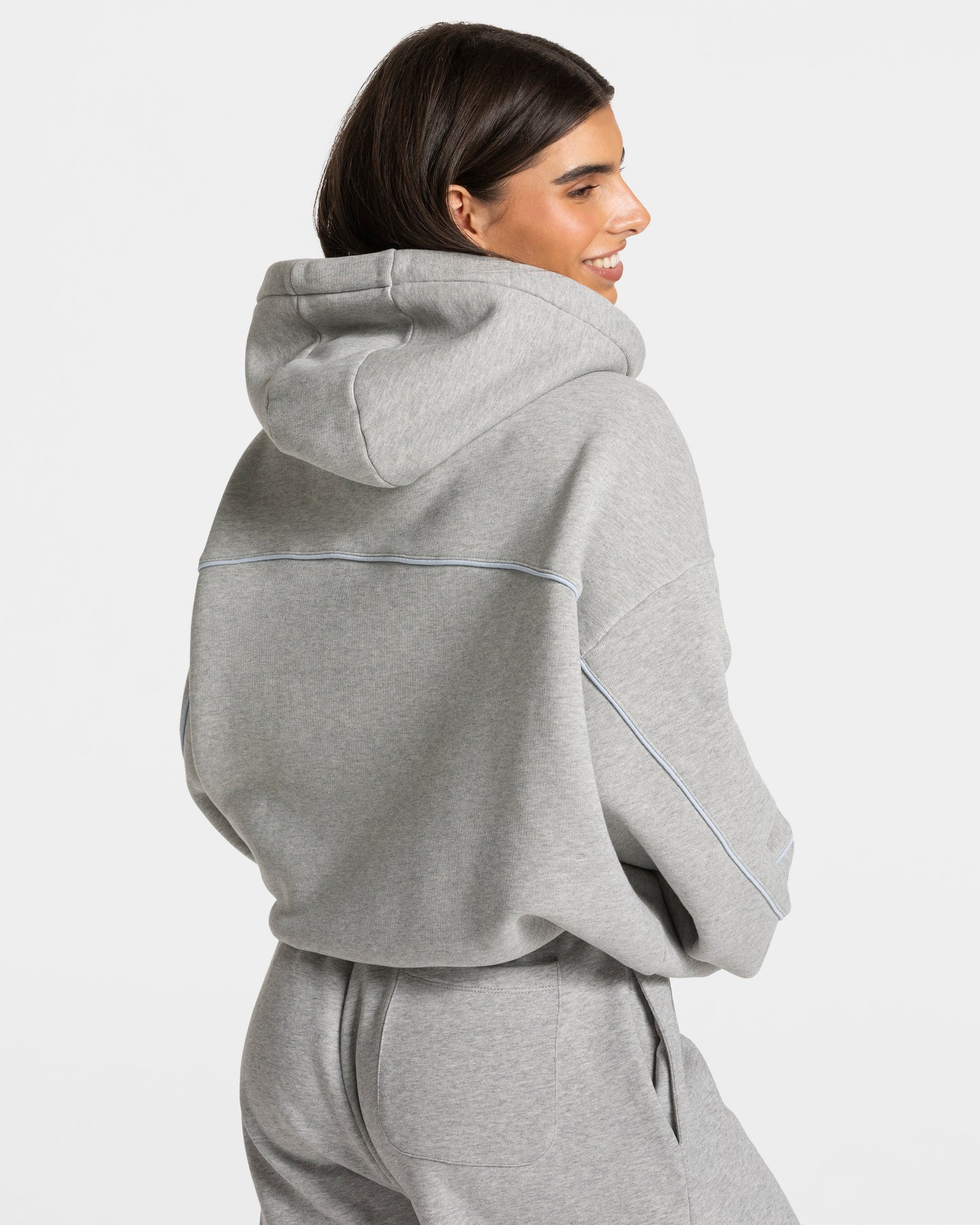 Felpa Contrastline Hooded "Grigio chiaro"
