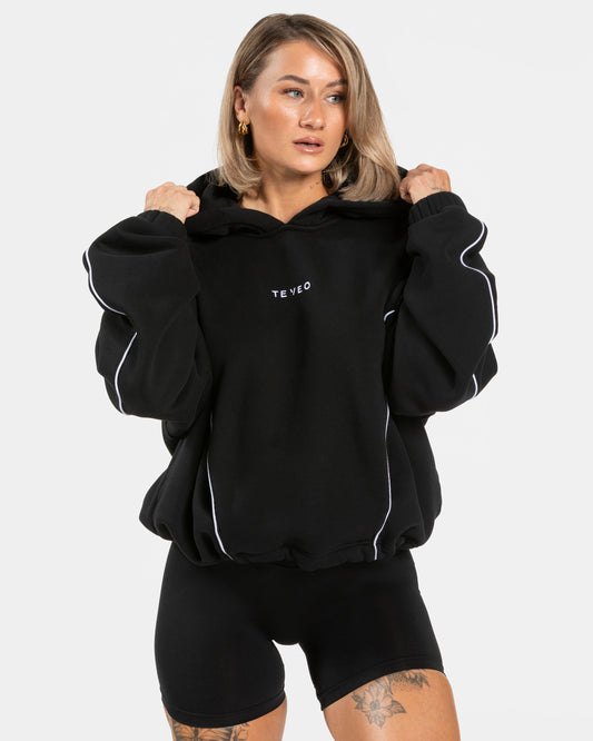 Contrastline Hooded Sweater ‘Black’