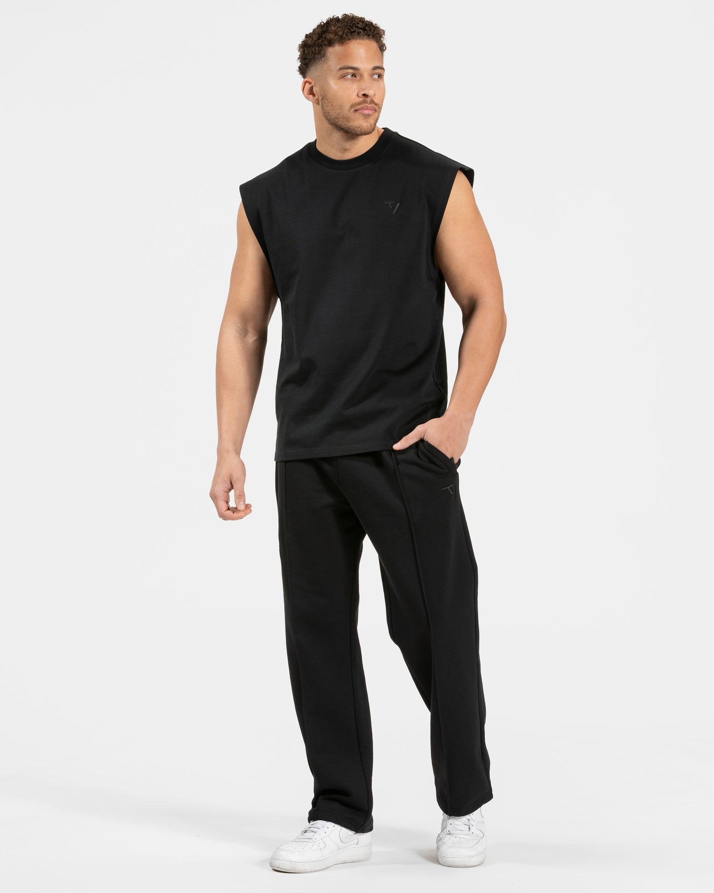 Contrastline Straight Leg Joggers ‘Black’