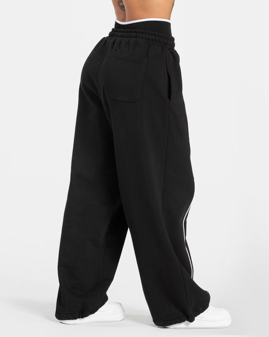 Contrastline Wide Leg Joggers ‘Black’