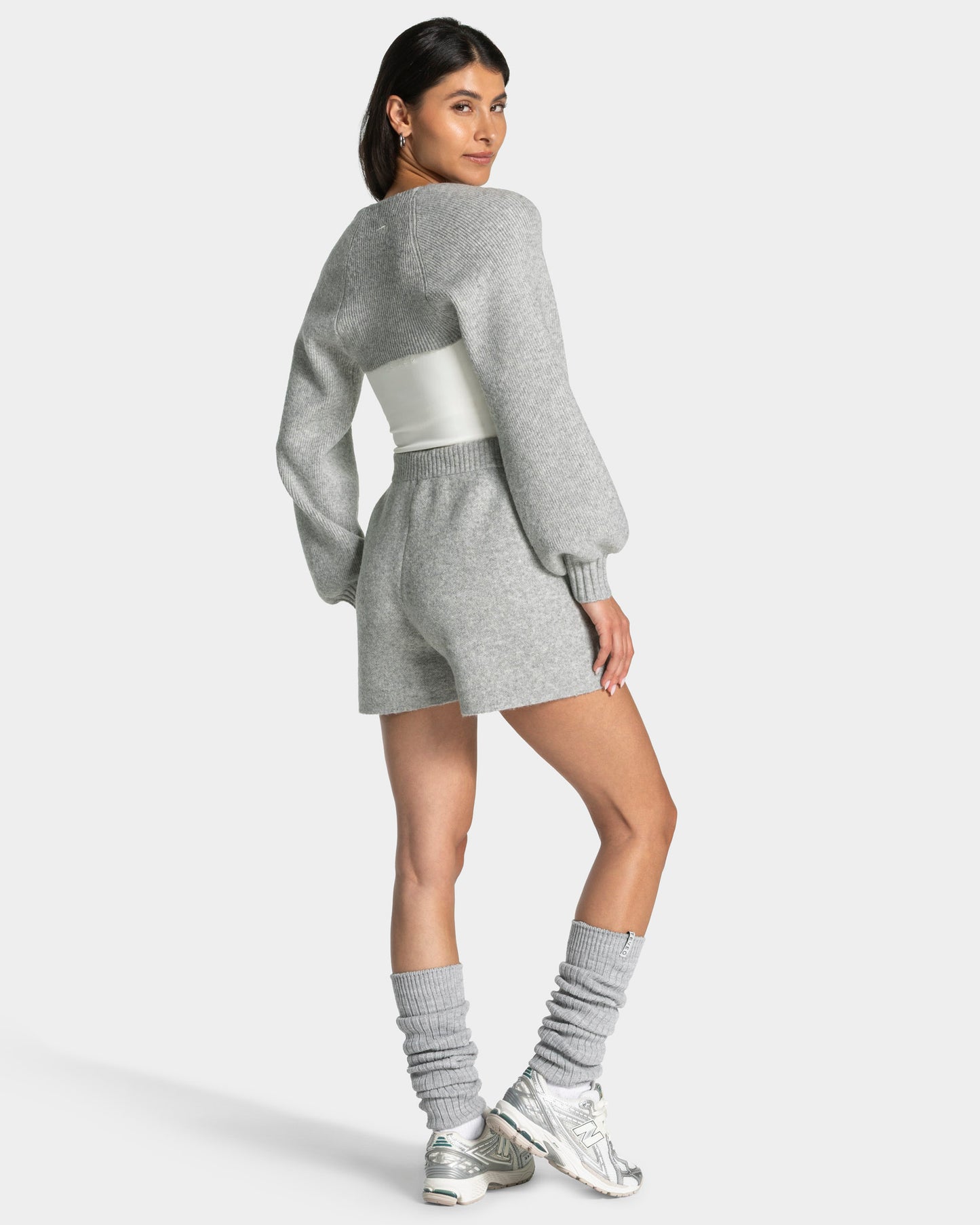 Knit Shorts "Grau Meliert"