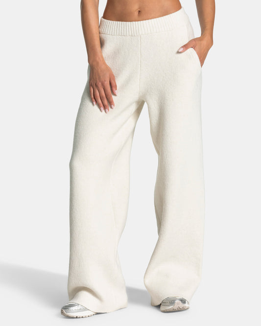 Knit Straight Leg Pants "Cream"