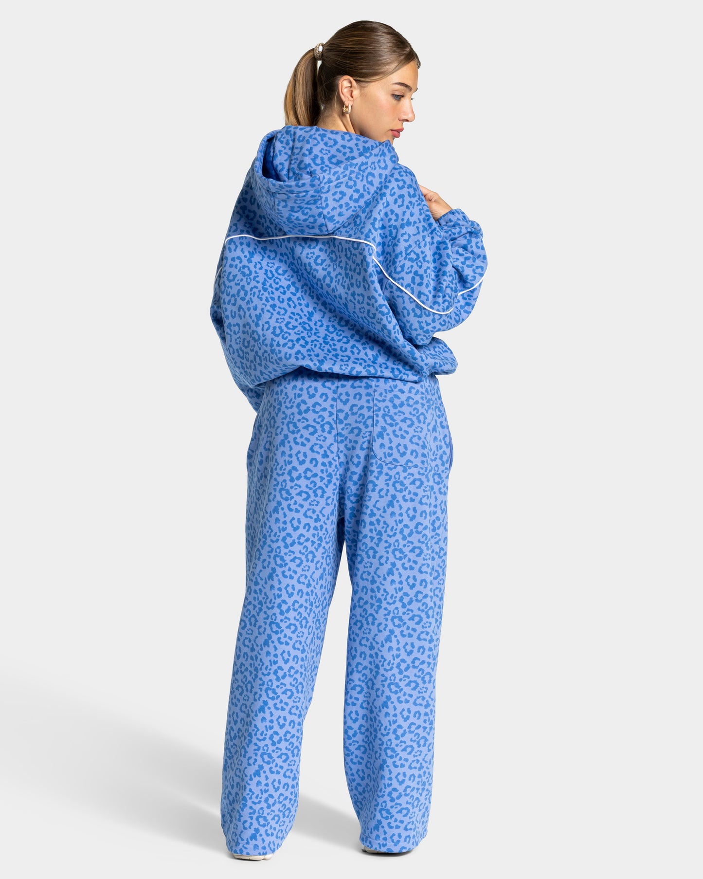 Sweat à capuche Contrastline « Léopard Azure »